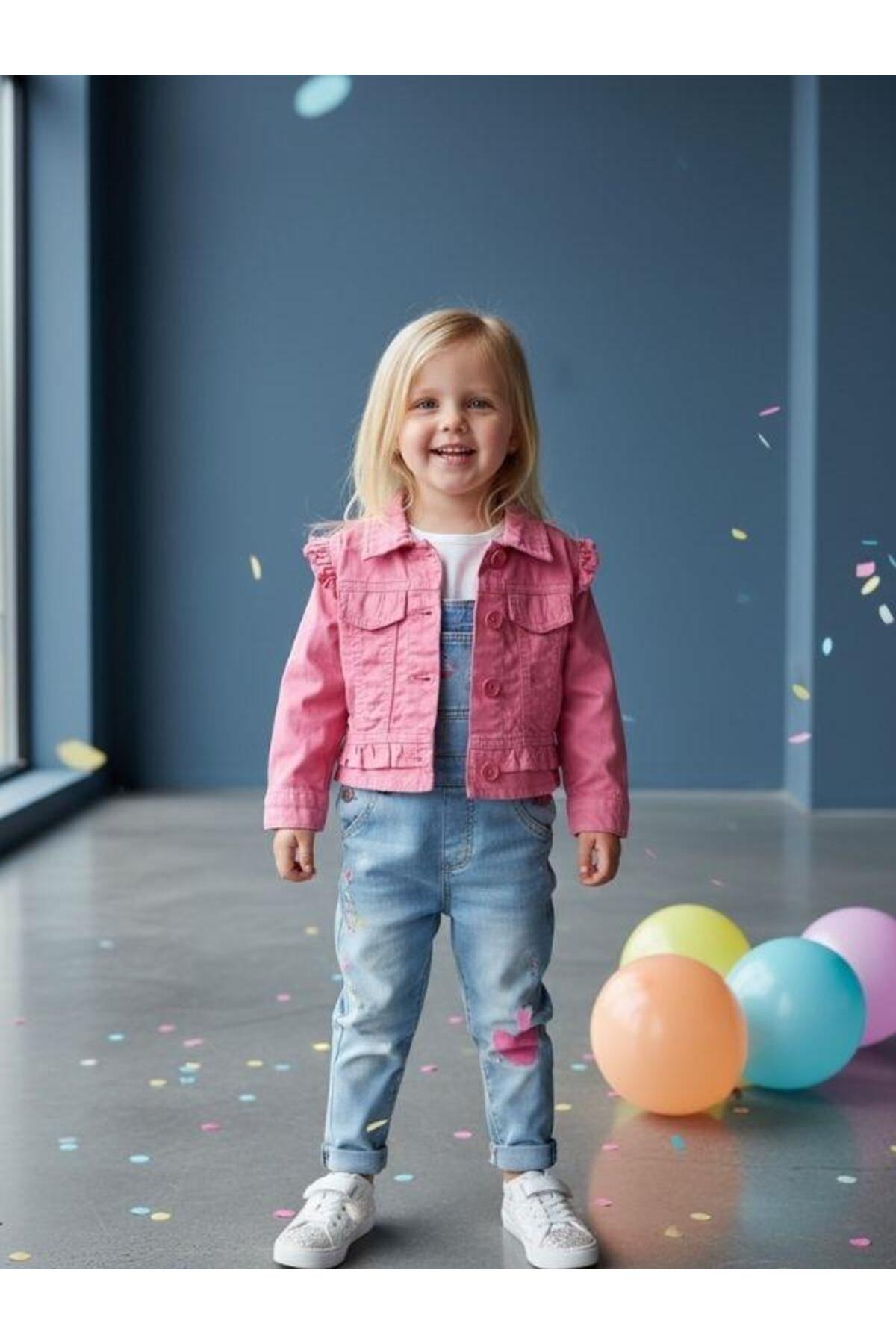 Zekids Kız Bebek Cep Detaylı İnce Mevsimlik Ceket fotoğrafı 3 (önizleme)
