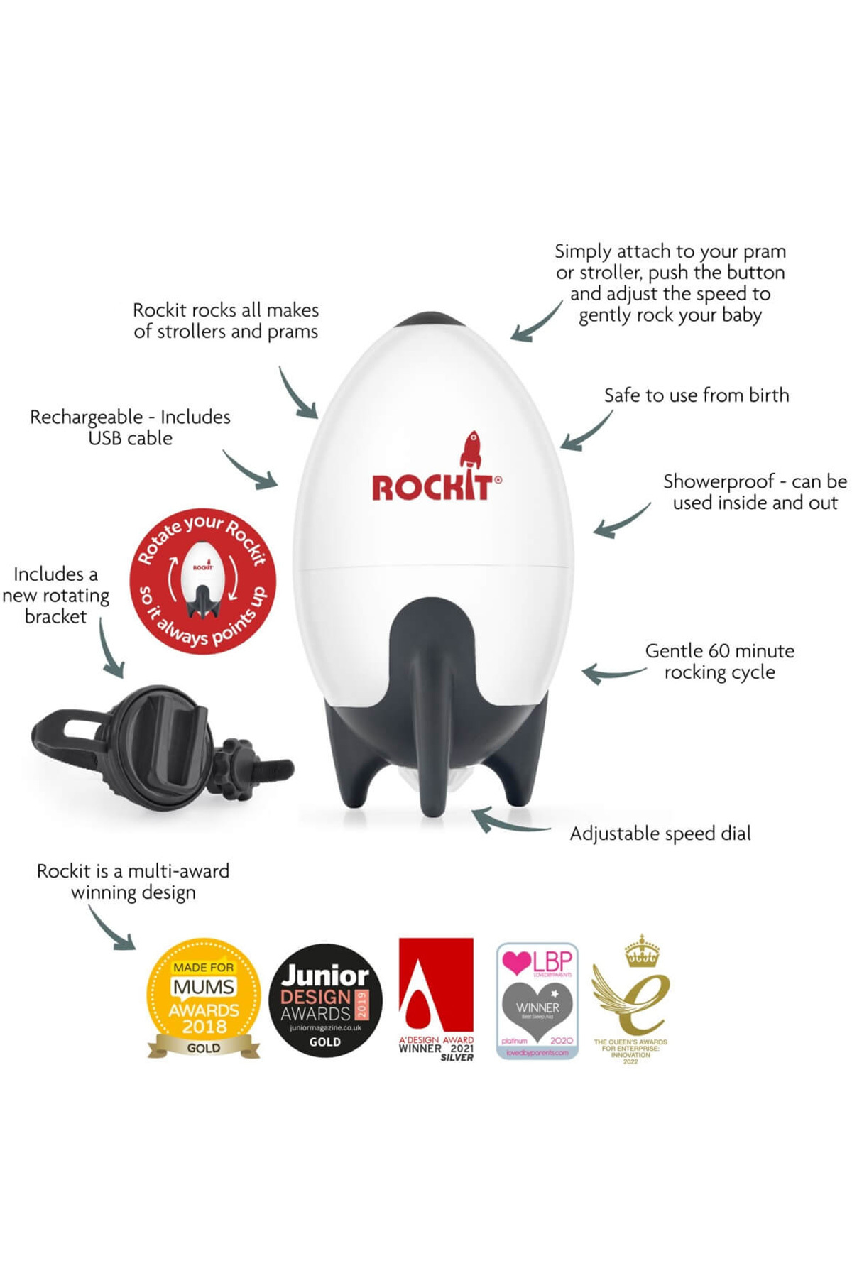 Rockit Rocker Şarjlı Bebek Araba Sallayıcı fotoğrafı 4 (önizleme)