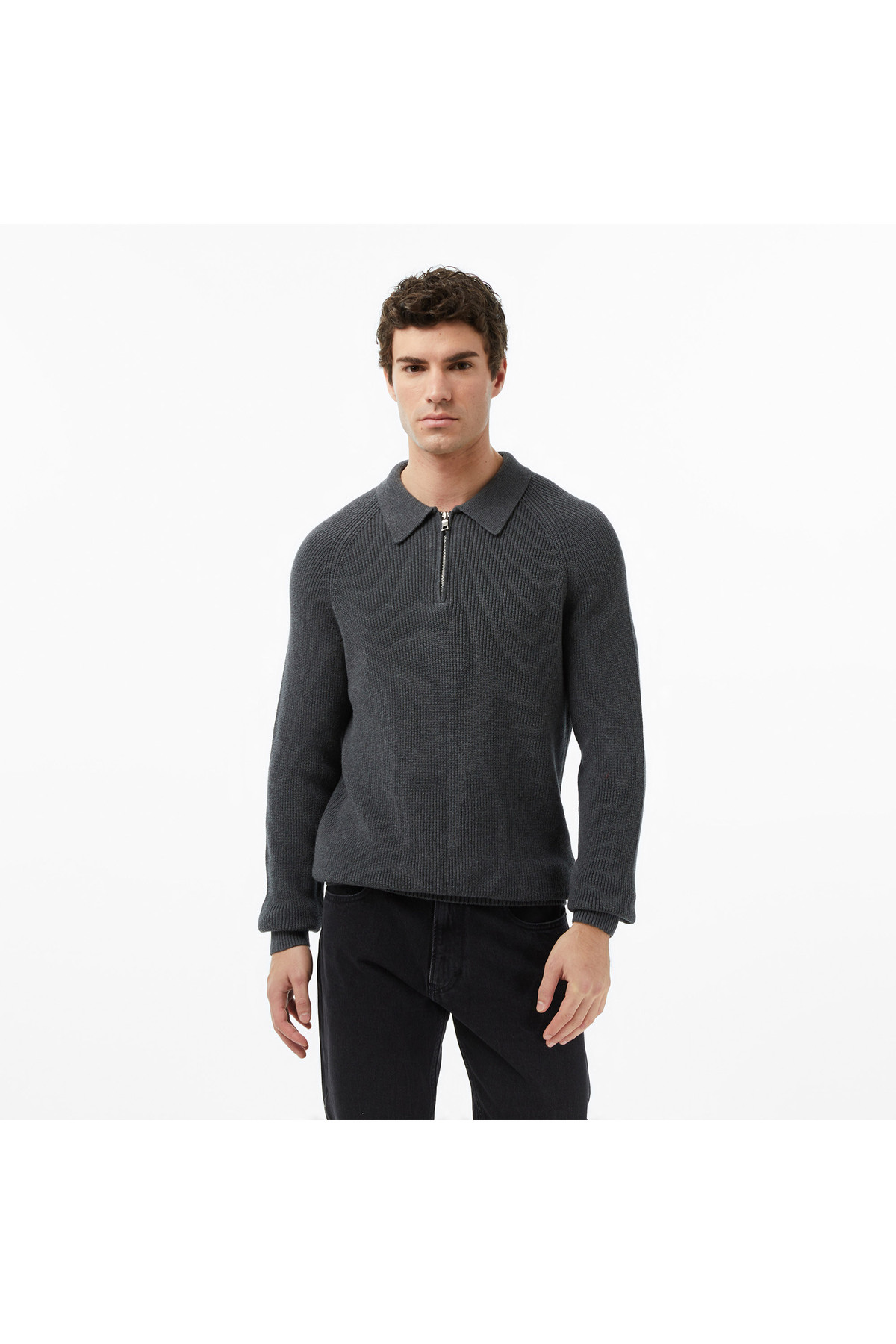 Nautica Erkek Gri Classic Fit Kazak — خاکستری S57223T