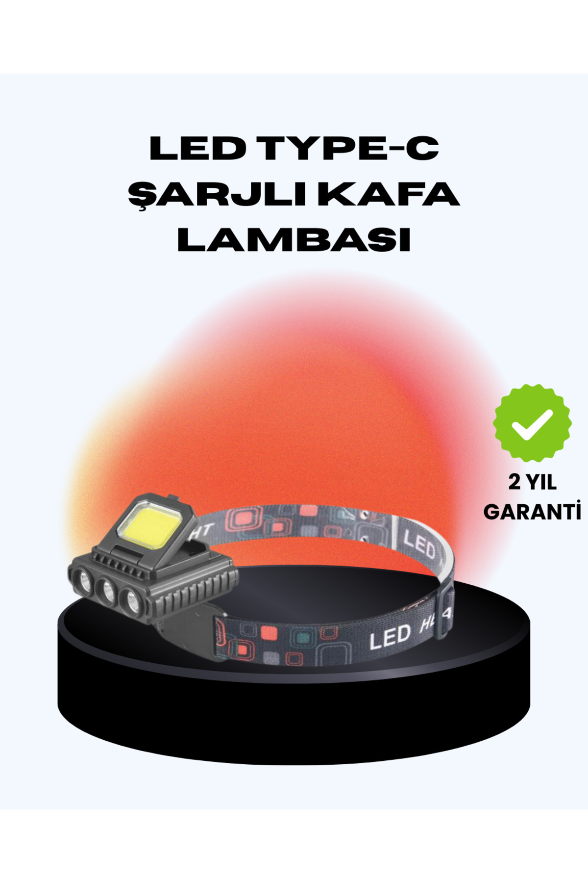 Home COB + XPE LED Kafa Feneri 800 Lumen USB Type C Şarjlı Çok