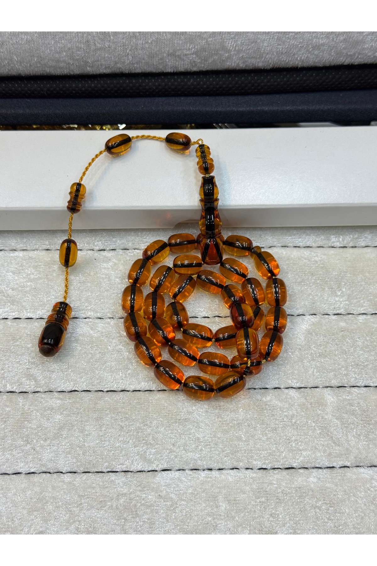 Beautiful Shot Capsule Fire Amber Rosary