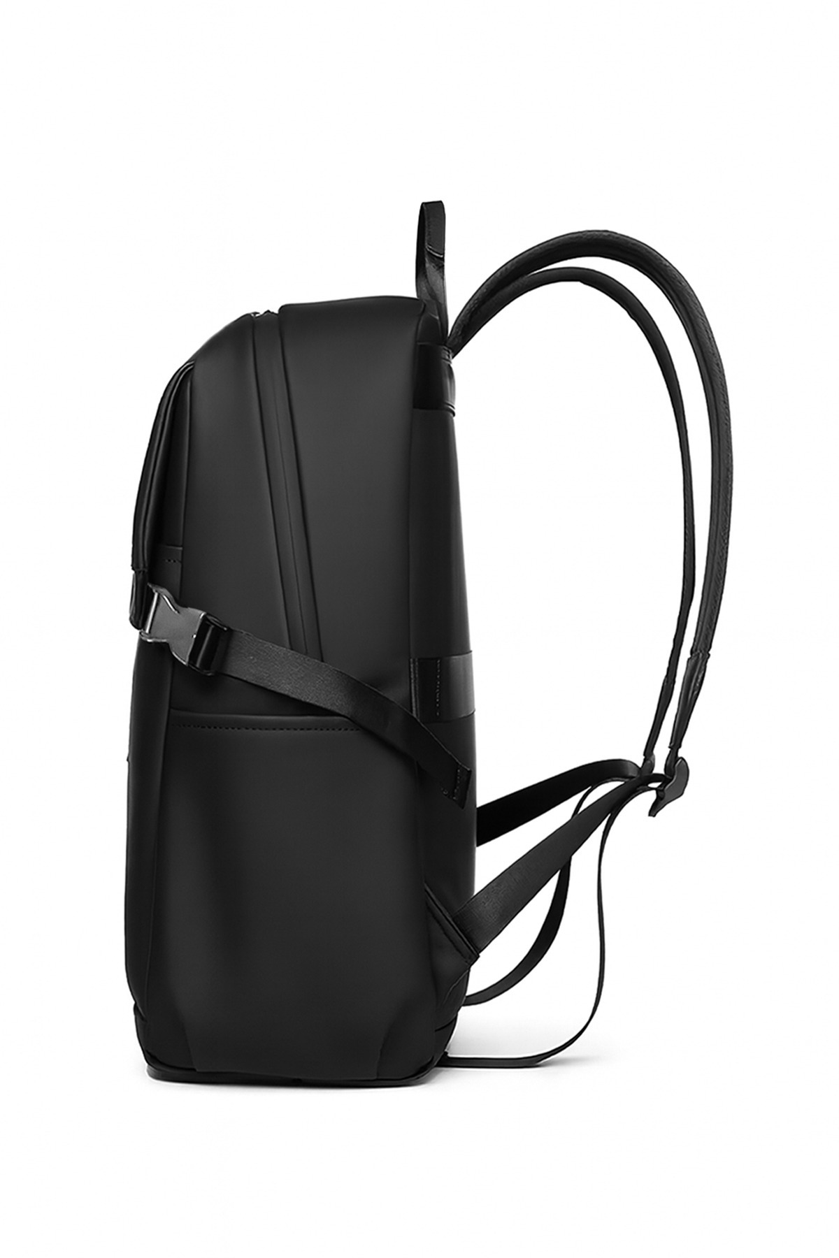 D'VERS  Siyah 4 Bölmeli Su İtici Fermuar Detaylı 15.6-16.1-16.9 Inç Uyumlu Siyah Sırt Laptop Çantası - Görsel 5