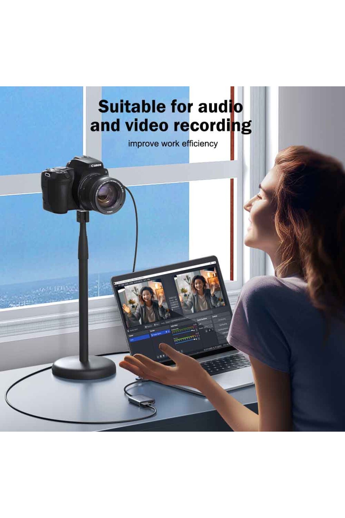 lemorele AC07, USB ve Type-C Çıkışlı 1080P Video Capture Card