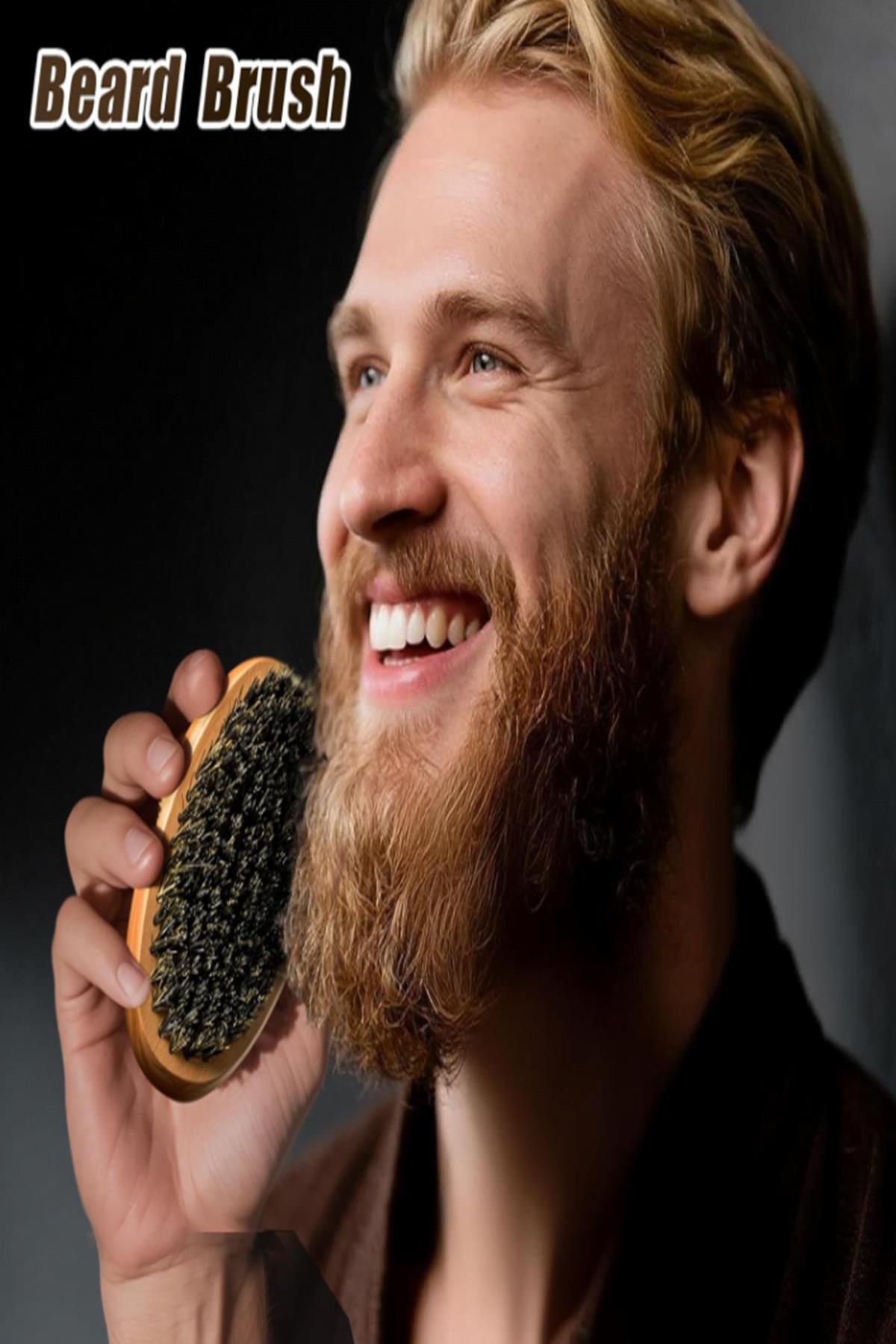 MasterCar Solingen Sakal Fırçası %100 At kılı Sakal Düzleştirici Tarak Profesyonel Sakal Bıyık Fırçası