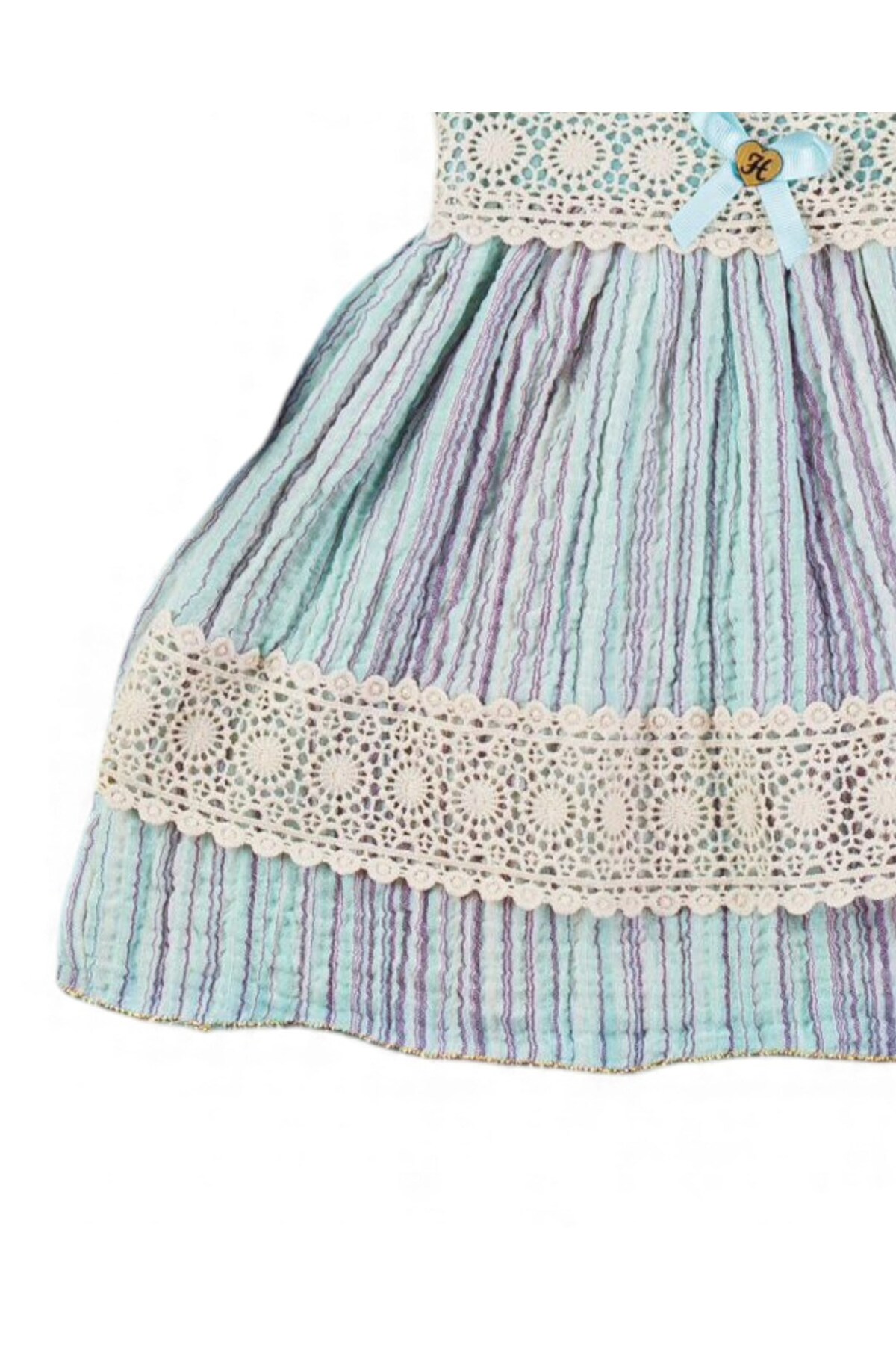 Ege Bebek Kız Bebek 1-2-3 Yaş Dantel Detaylı, Çantalı Yazlık Müslin Elbise R2416 fotoğrafı 6 (önizleme)