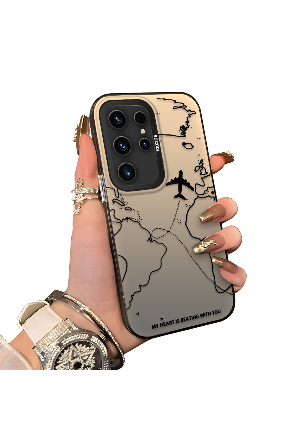 Samsung Galaxy S23 Ultra Compatible Silicone Edge Hard Rear Anti Fall Case Aircraft patterns