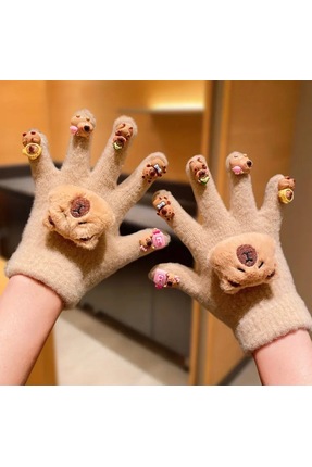 EFA Kapibara Peluş Eldiven Bej Renk (4-8 YAŞ)