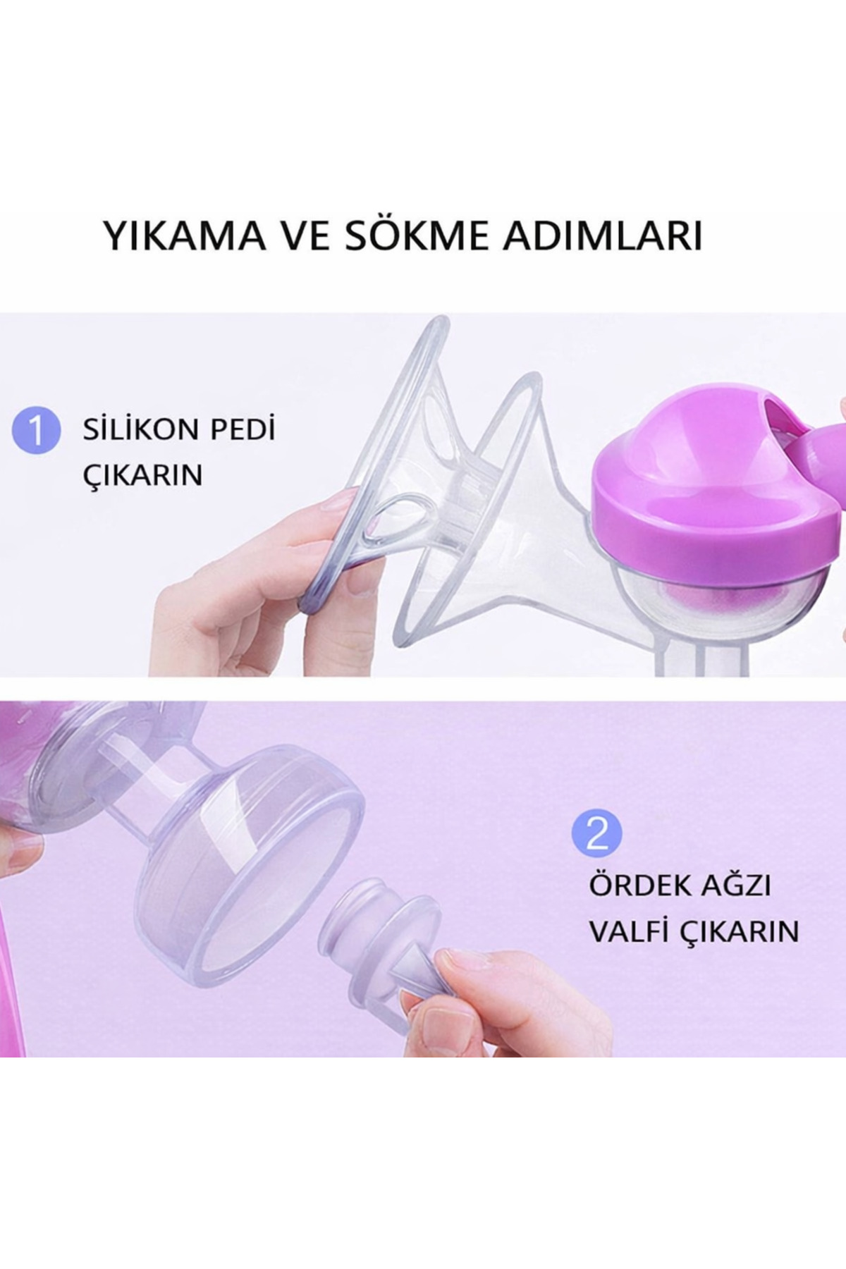 MorBebe Manuel Göğüs Pompası I Manuel Süt Pompası I Süt Sağma Makinası I Kademeli(Bütün Göğüs'lere Uyumlu ) fotoğrafı 2 (önizleme)