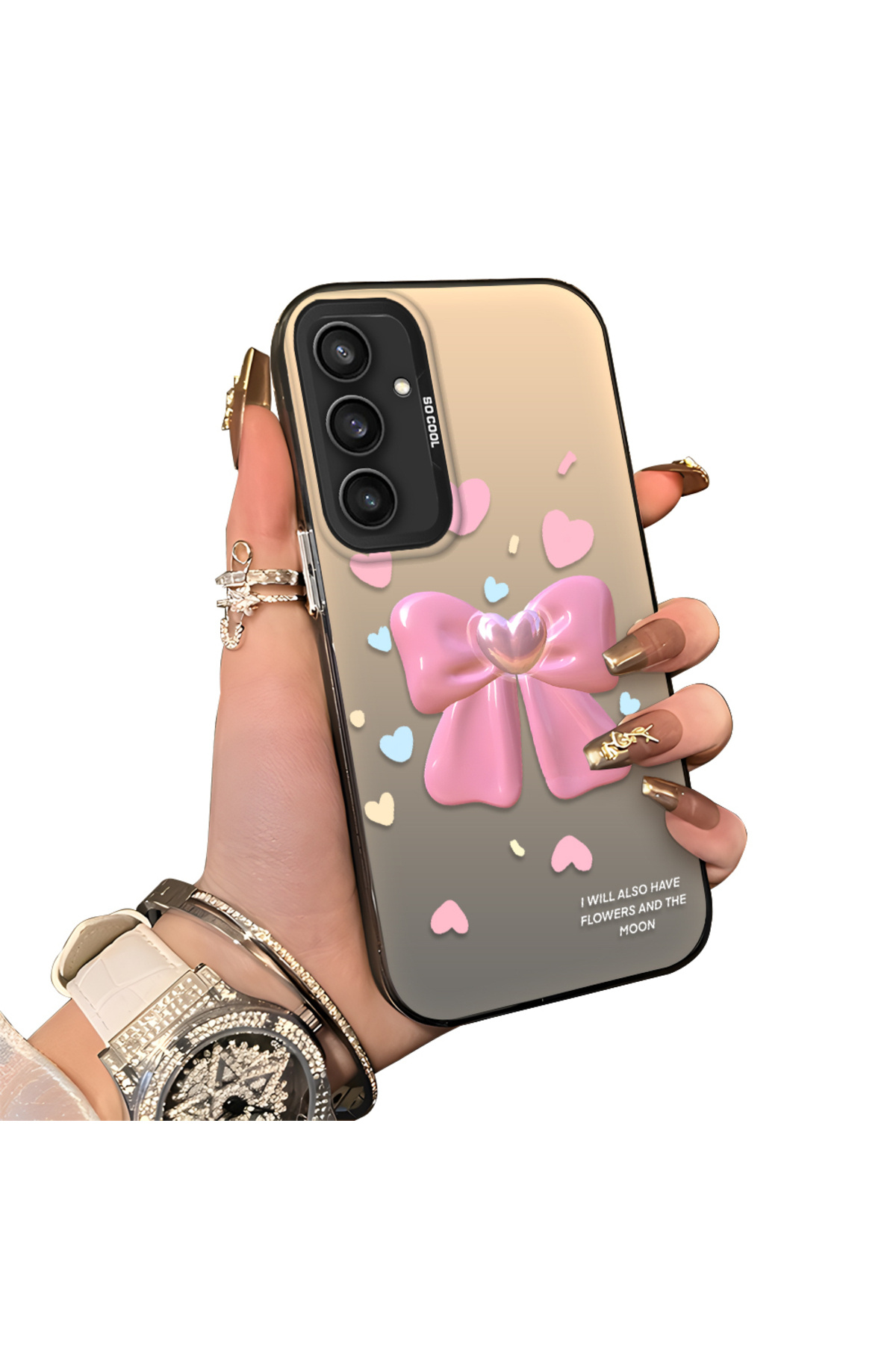 Samsung Galaxy S23 Fe Compatible Silicone Edge Hard Back Anti Fall Pouch Butterfly bond patterns