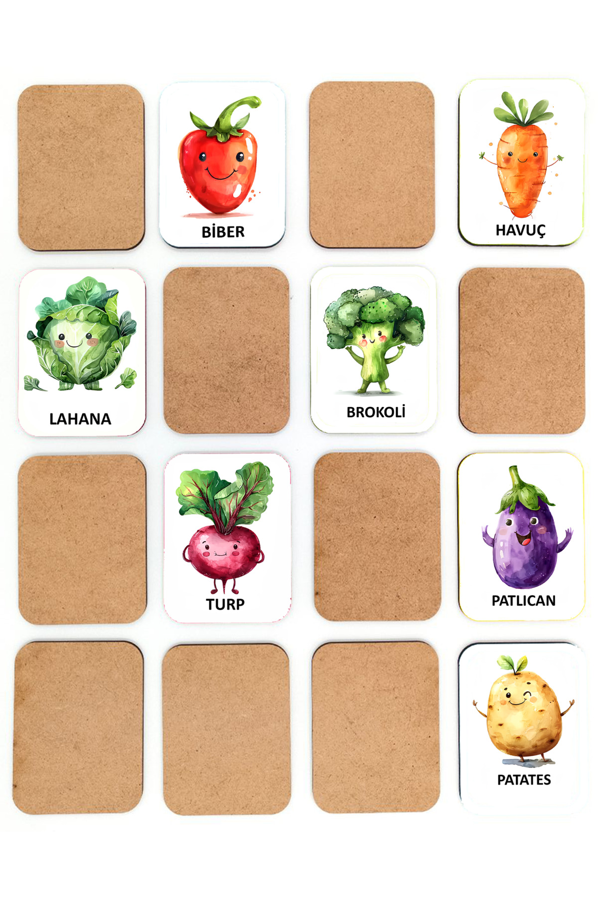 kutuTR Sebzeleri Öğreniyorum Ahşap Eşleştirme Kartları – Hafıza ve Zeka Kartları Dikkat Oyunu fotoğrafı 3 (önizleme)