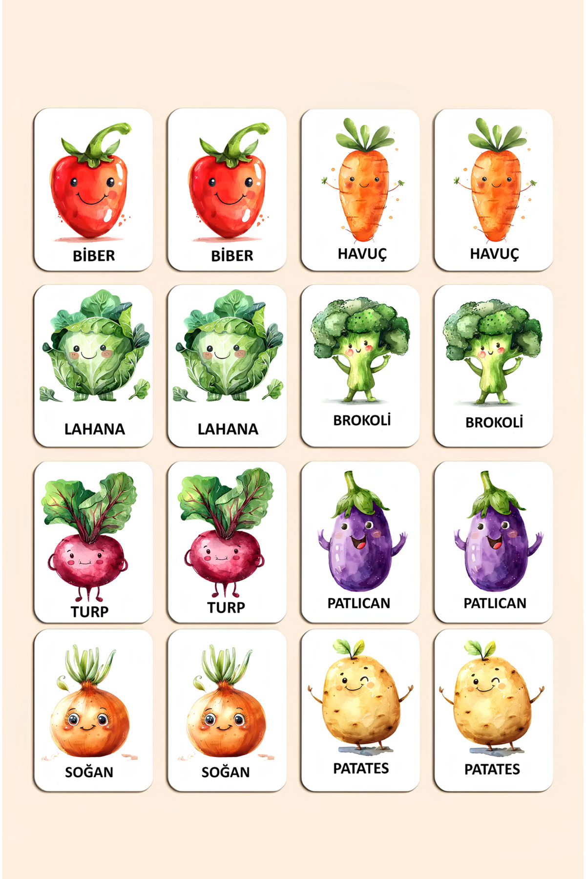 kutuTR Sebzeleri Öğreniyorum Ahşap Eşleştirme Kartları – Hafıza ve Zeka Kartları Dikkat Oyunu fotoğrafı 5 (önizleme)