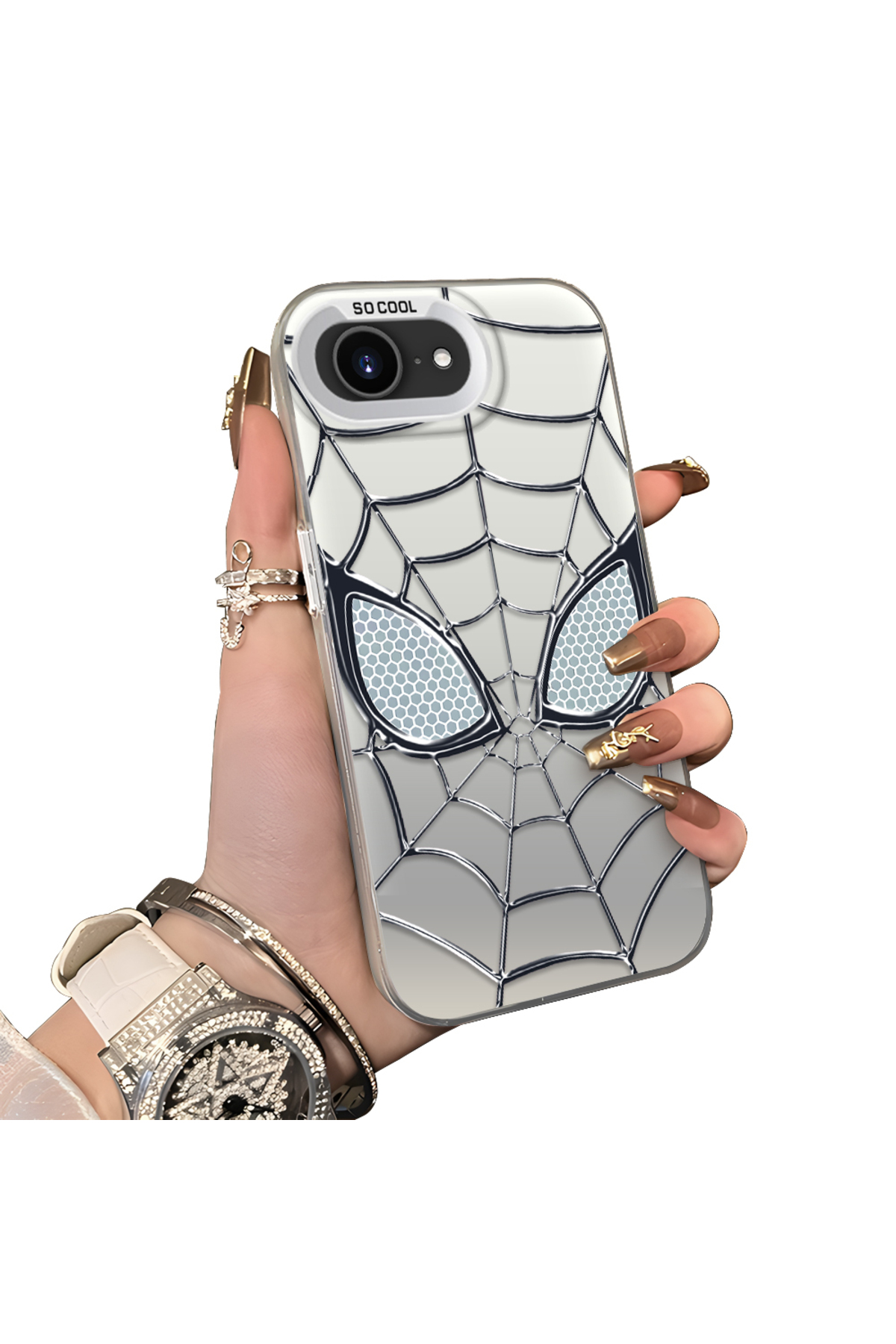 hard Acrylic Back Silicone Edge Lens Protection Case Compatible with iPhone 16e/17e