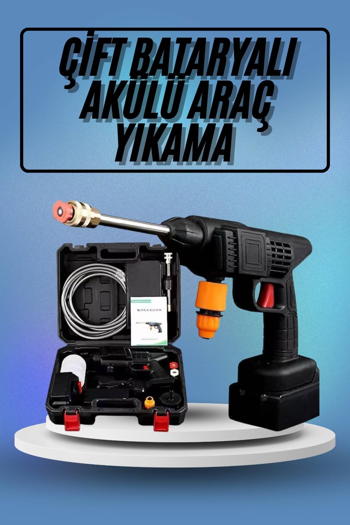 ZERO LAND 1614911751 Bahçe Sulama Tabancası Makinesi Yüksek Basınçlı Akülü (151149) Yıkama Makinesi