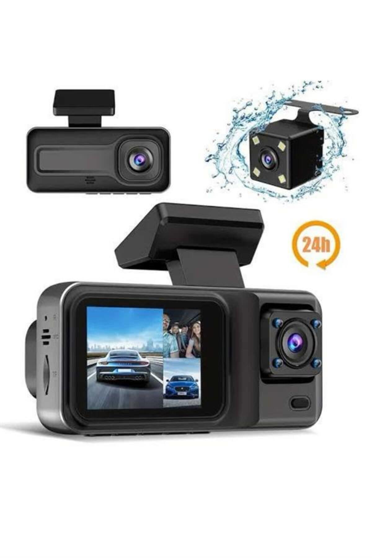 ZERO LAND 1611258751 1080P 3 Lensli WİFİ Araç İçi Kameralı Ekran DVR Kaydedici (145812) Gece Görüşlü