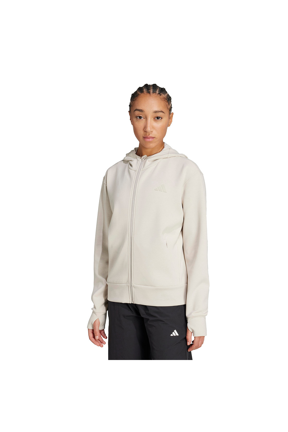 adidas Designed for Training Full-Zip Kadın Krem Antrenman