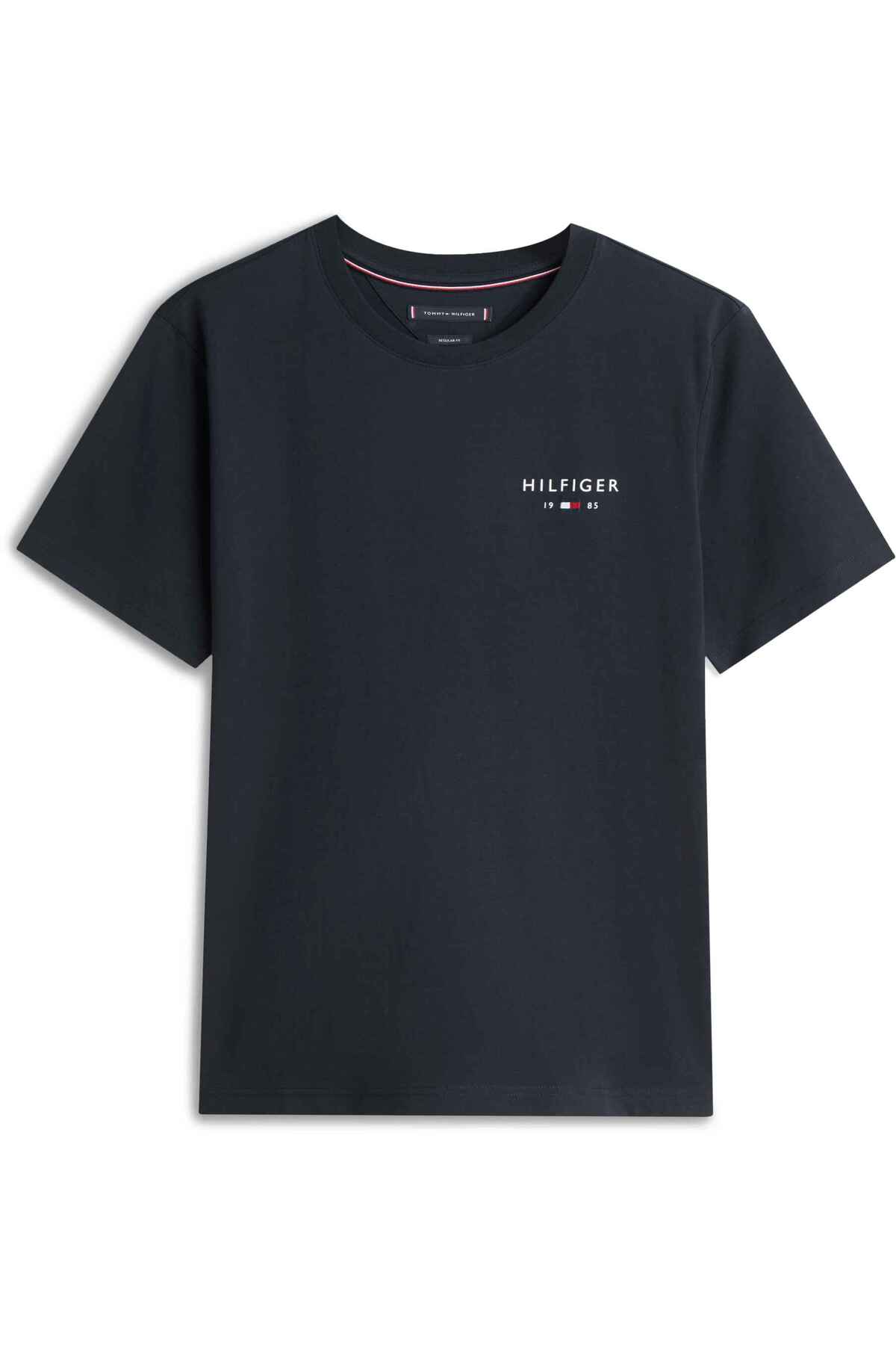 تامی هیلفیگر تی‌شرت مردانه سرمه‌ای با لوگوی برند، مناسب برای استفاده روزمره MW0MW41456 DW5