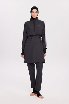 Haşema Esila H-Per Antrasit 6 Parça Tam Tesettür Mayo Takımı 3125