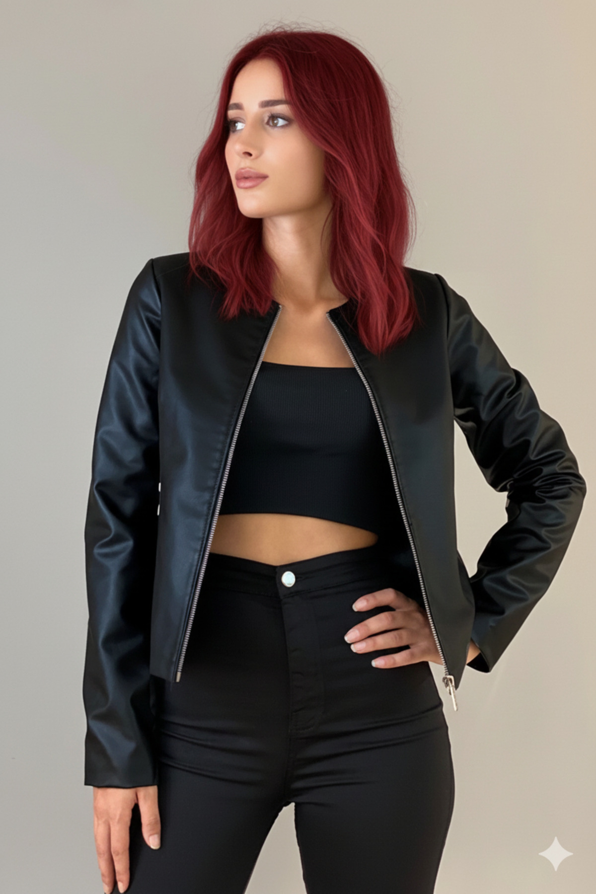 Orions Collection  Yeni Sezon Düz Deri Ceket - Görsel 4