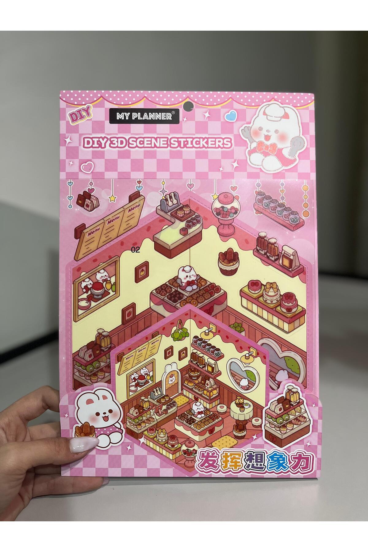 By Ayşegül DIY 3D Scene Sticker Seti – Planner, Ajanda ve Defter