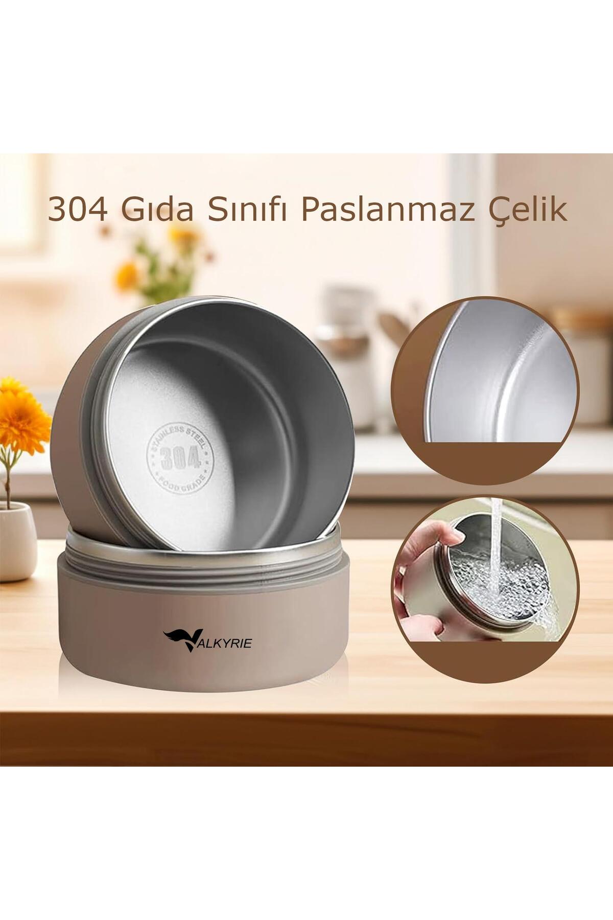 valkyrie 3 Katmanlı Isı Yalıtımlı Termos Yemek Kabı Seti – 304
