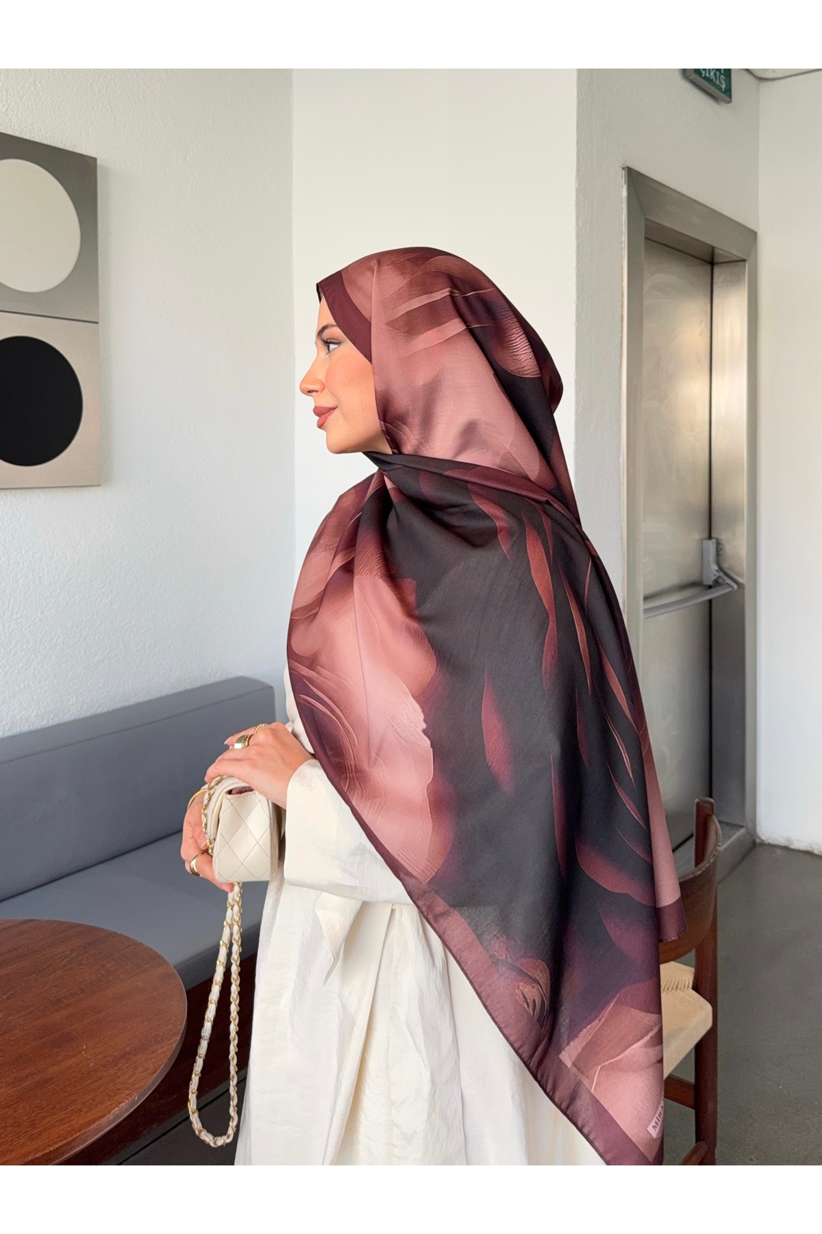 Mira İpek  Desenli Pamuk Soft Şal Marline Serisi ps197 - Görsel 7