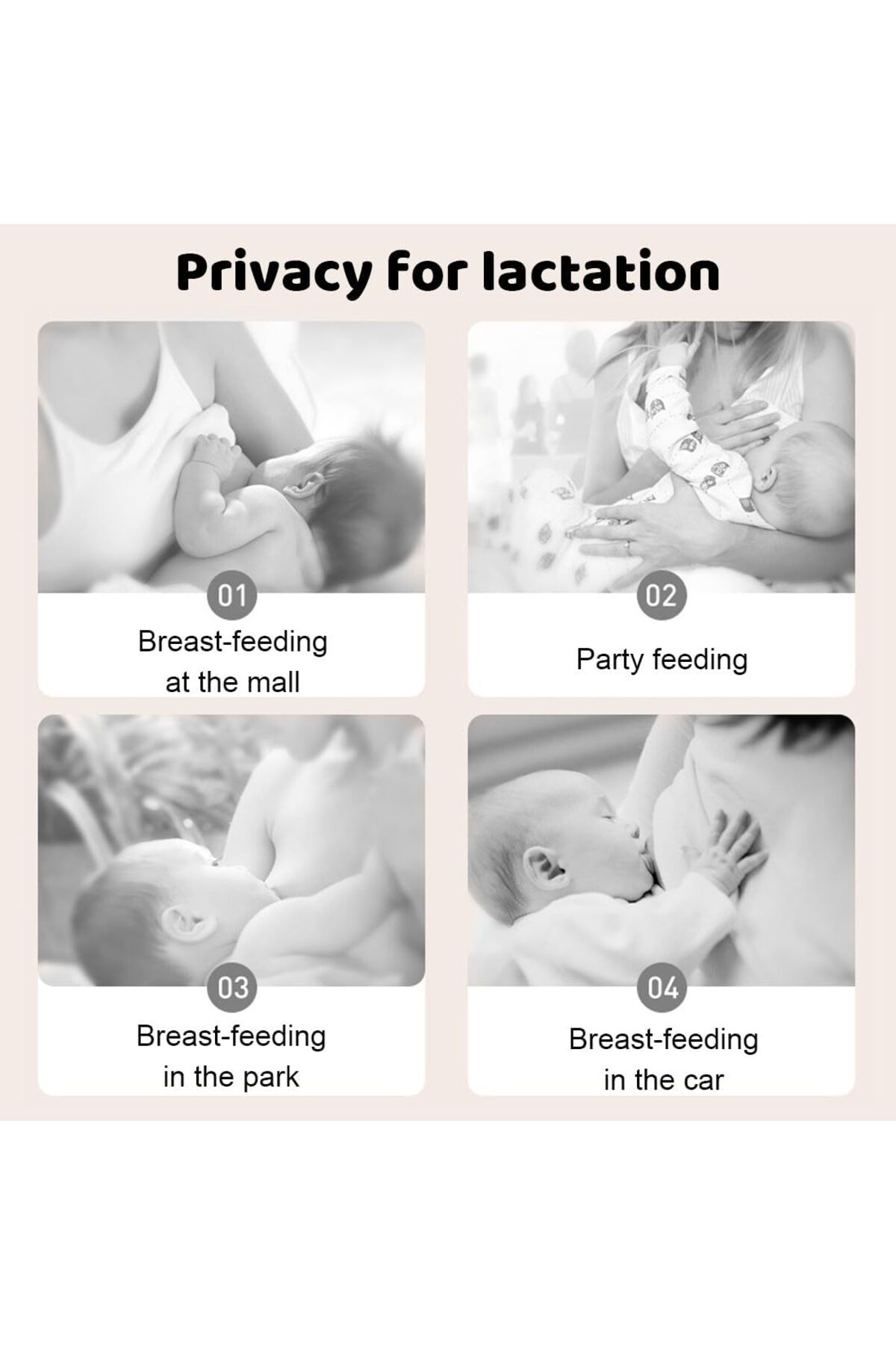 HALZEY BALENLİ Emzirme Örtüsü, Puset Örtüsü, 80x100 Cm Emzirme Önlüğü fotoğrafı 3 (önizleme)