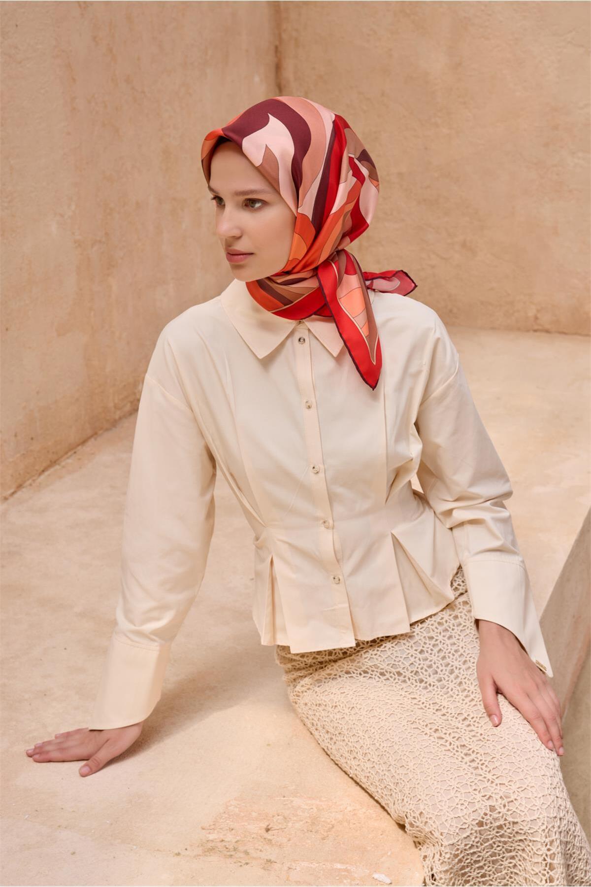 ÇIÇEK DESEN İPEK EŞARP 4108D TWILL