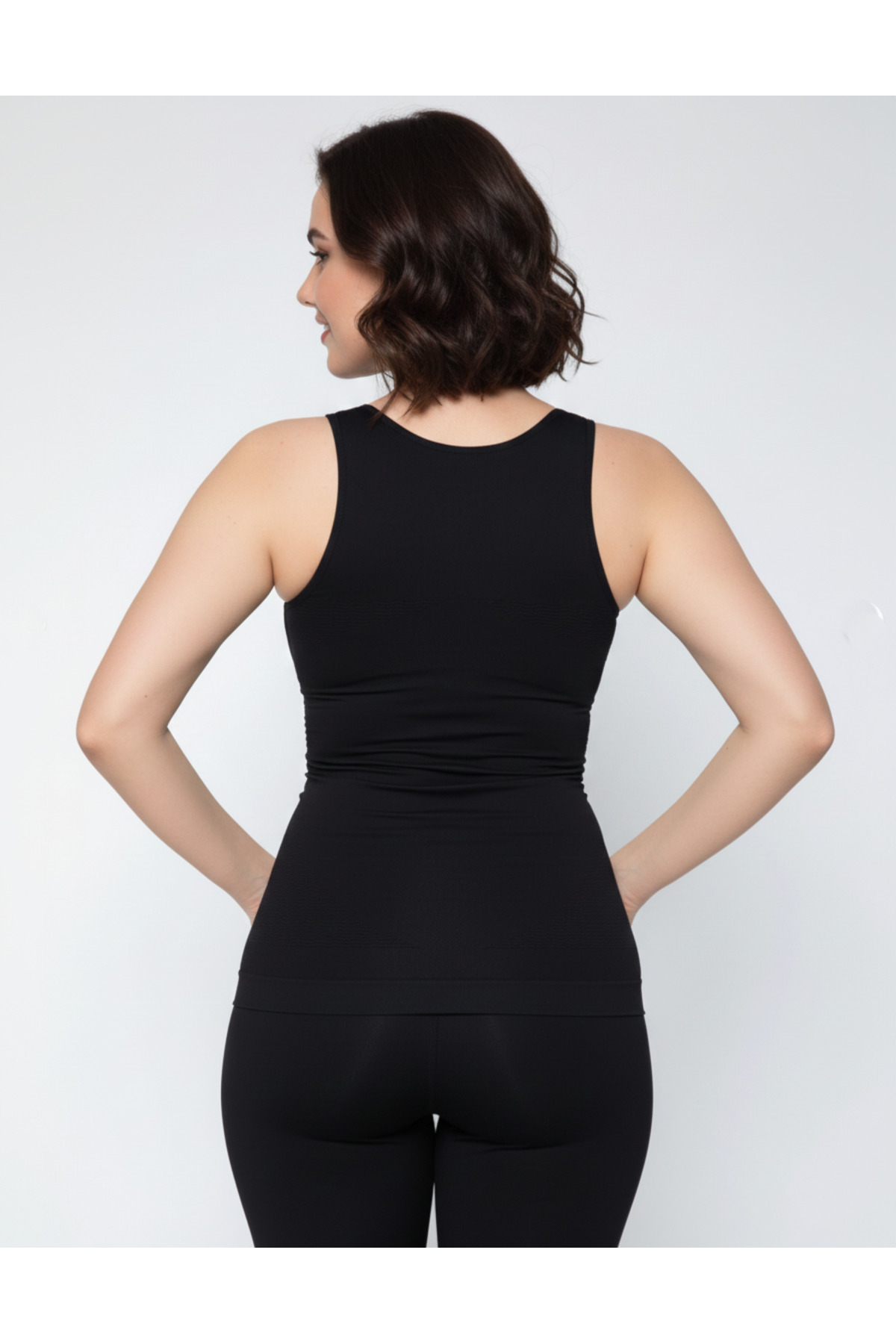 baruccafashion Vücut Şekillendirici Göğüs, Göbek ve Bel Toparlayıcı Kadın Siyah Korse Atlet görsel 3