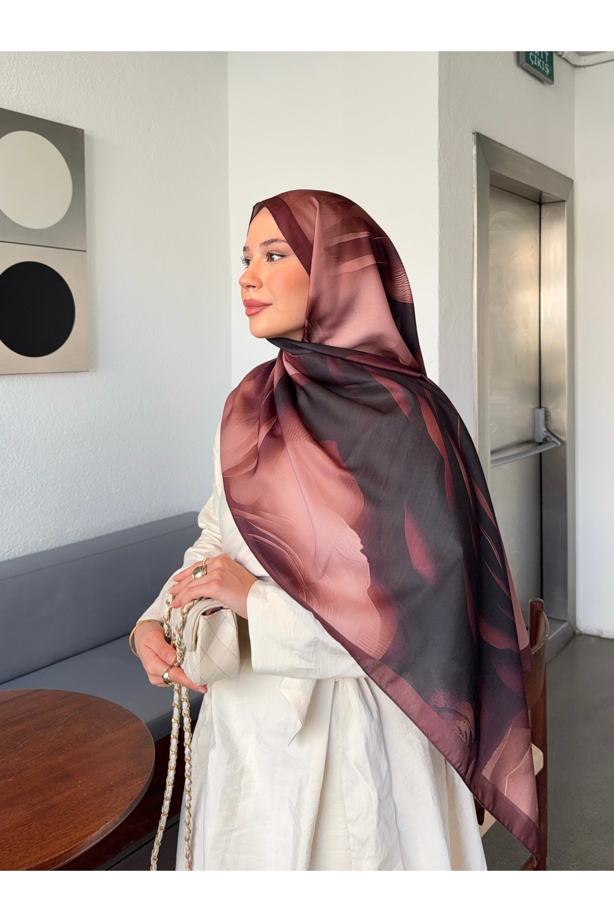 Mira İpek  Desenli Pamuk Soft Şal Marline Serisi ps197 - Görsel 2