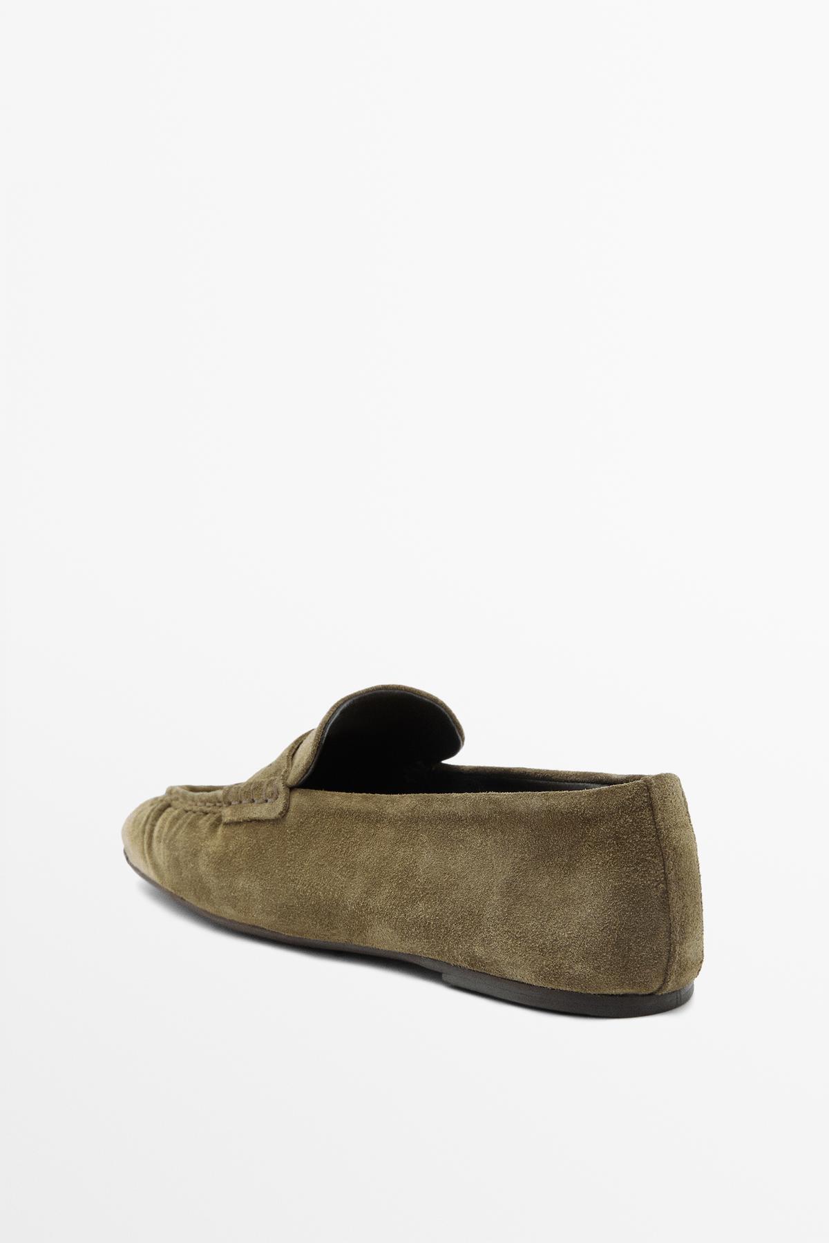 Massimo Dutti  Yumuşak süet deri mokasen - Görsel 4