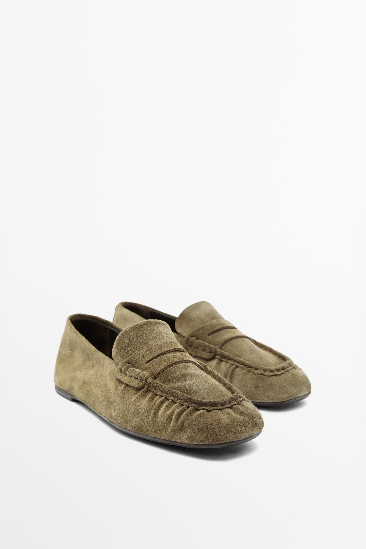 Massimo Dutti  Yumuşak süet deri mokasen - Görsel 2