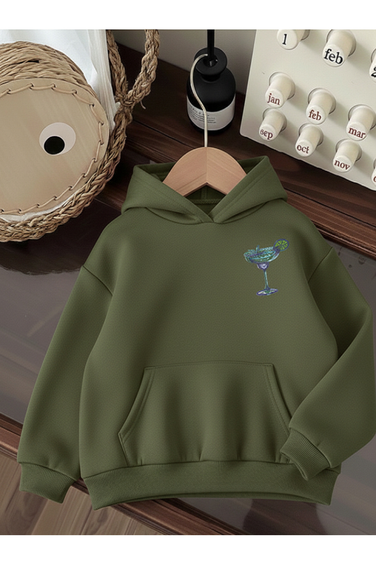 Mayer Butik  Unisex Erkek/Kadın Margarita Cocktail Baskılı Unisex Oversize Kapüşonlu Sweatshirt - Görsel 2