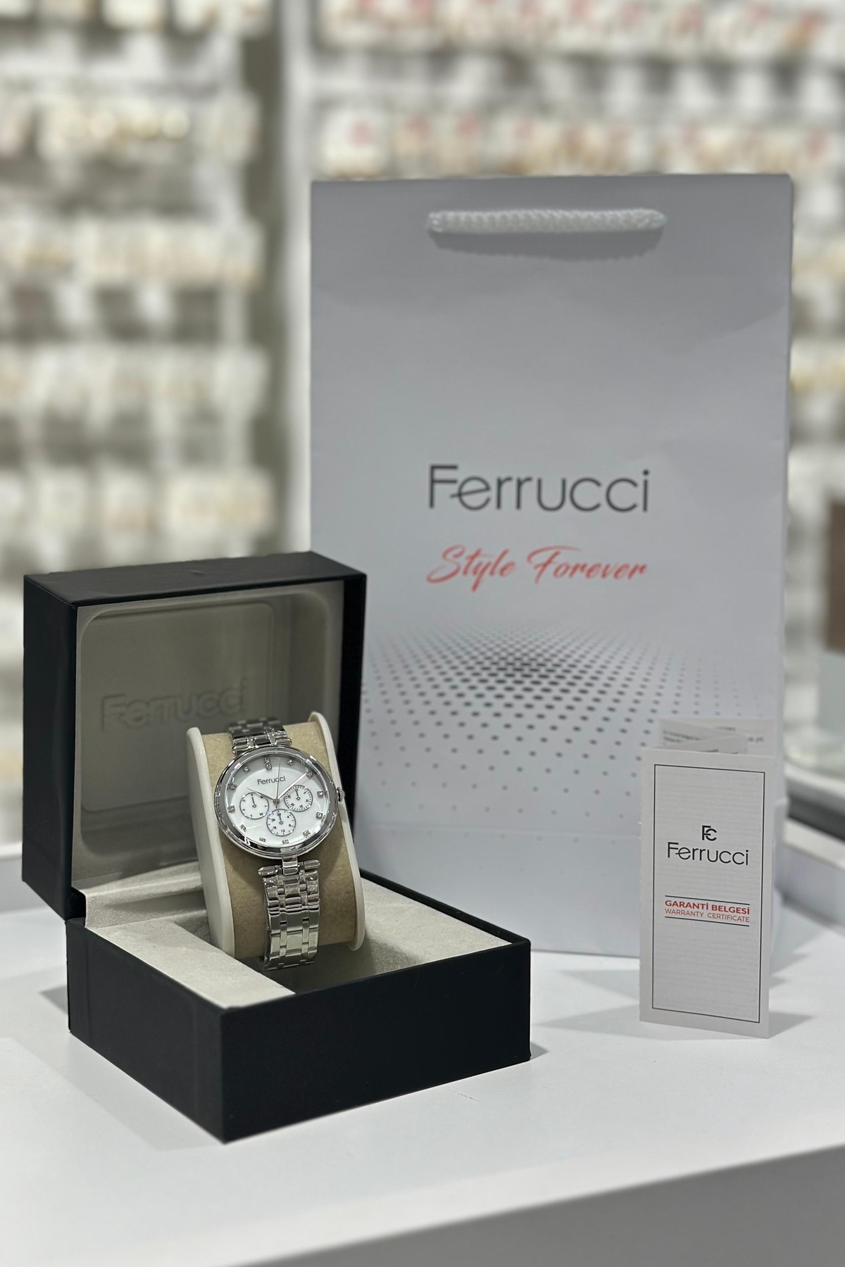 Ferrucci Çelik Kordon Su Geçirmez Garantili Kadın Kol Saati görsel 8