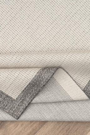 Loomina Home Gri-Krem Sisal Dokuma Halı, Makinede Yıkanabilir, Kaymaz Tabanlı...