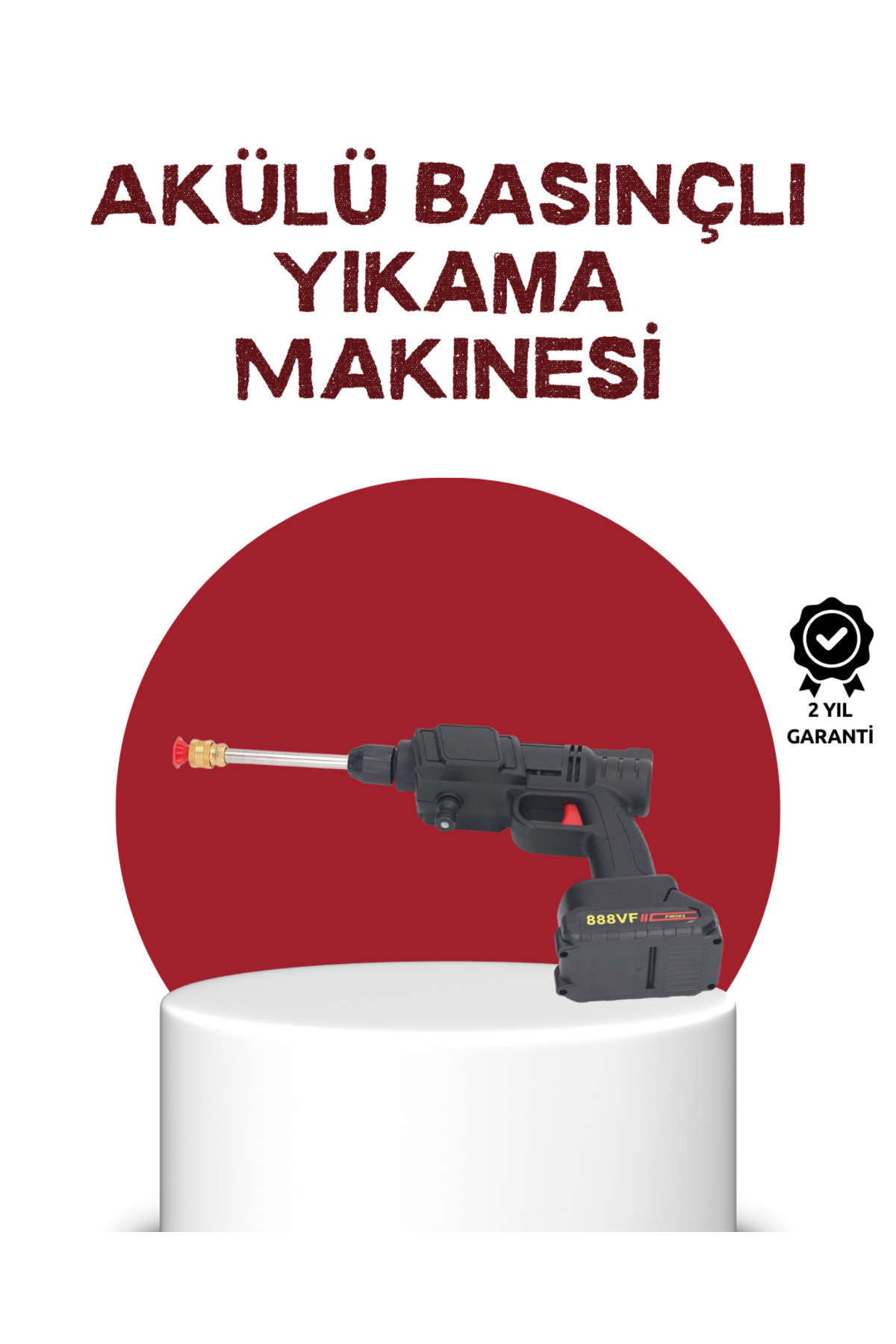 ZERO LAND 1590131741 Çok Fonksiyonlu Şarjlı Basınçlı Yıkama Tabancası Ev (03101) Araç Bahçe