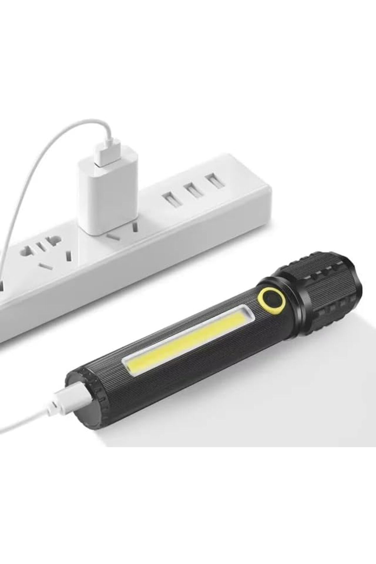 BRF BFSX P50 + COB LED Zoomlu Alüminyum Şarjlı El Feneri | Süper Parlak 800 Lümen, 3 Modlu, 800 mAh Kapa