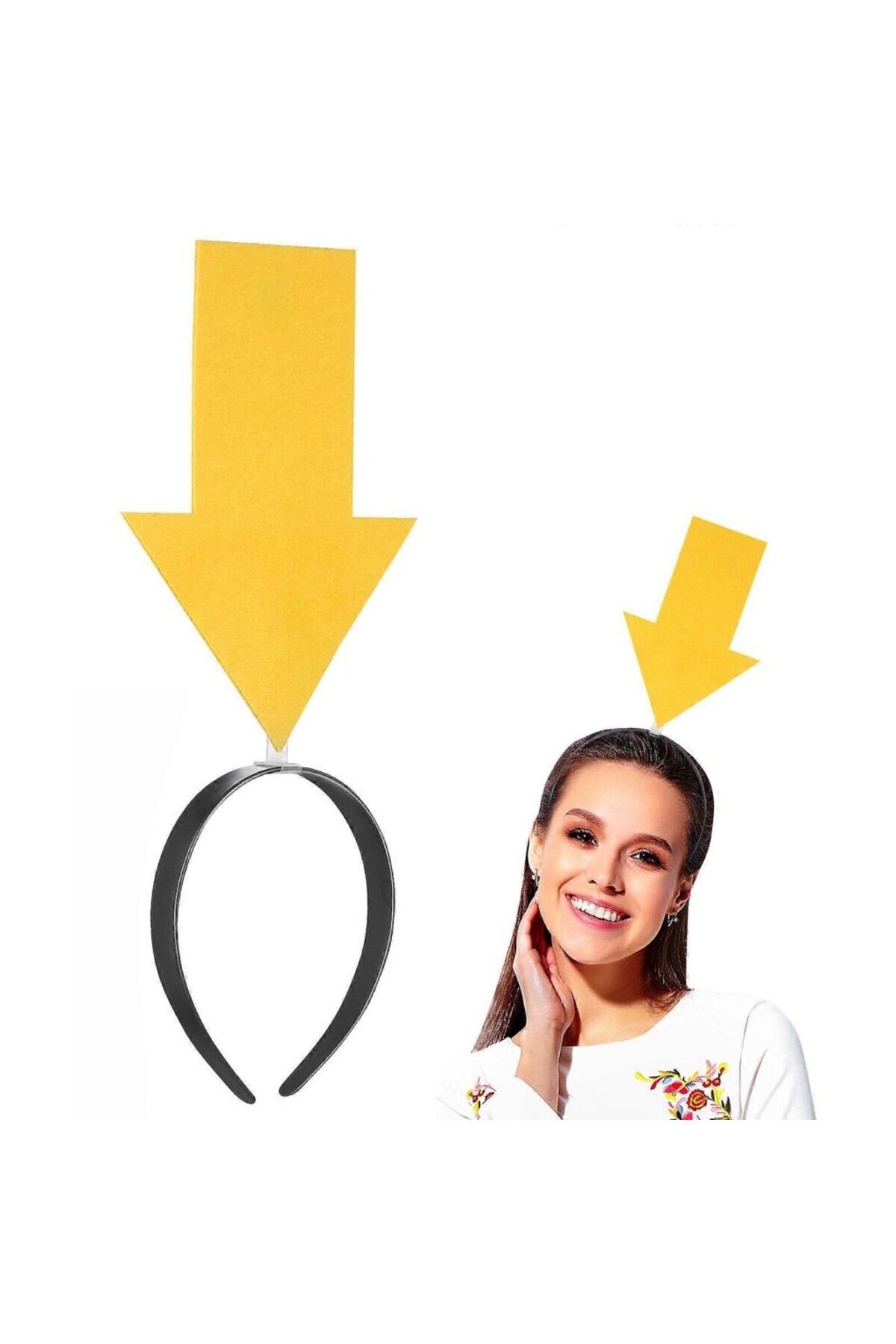 PAZAR DÜNYASI Kişiselleştirilebilir Ok Taç – Üzerine Yazı Yazılabilen Parti Tacı Sarı Renk