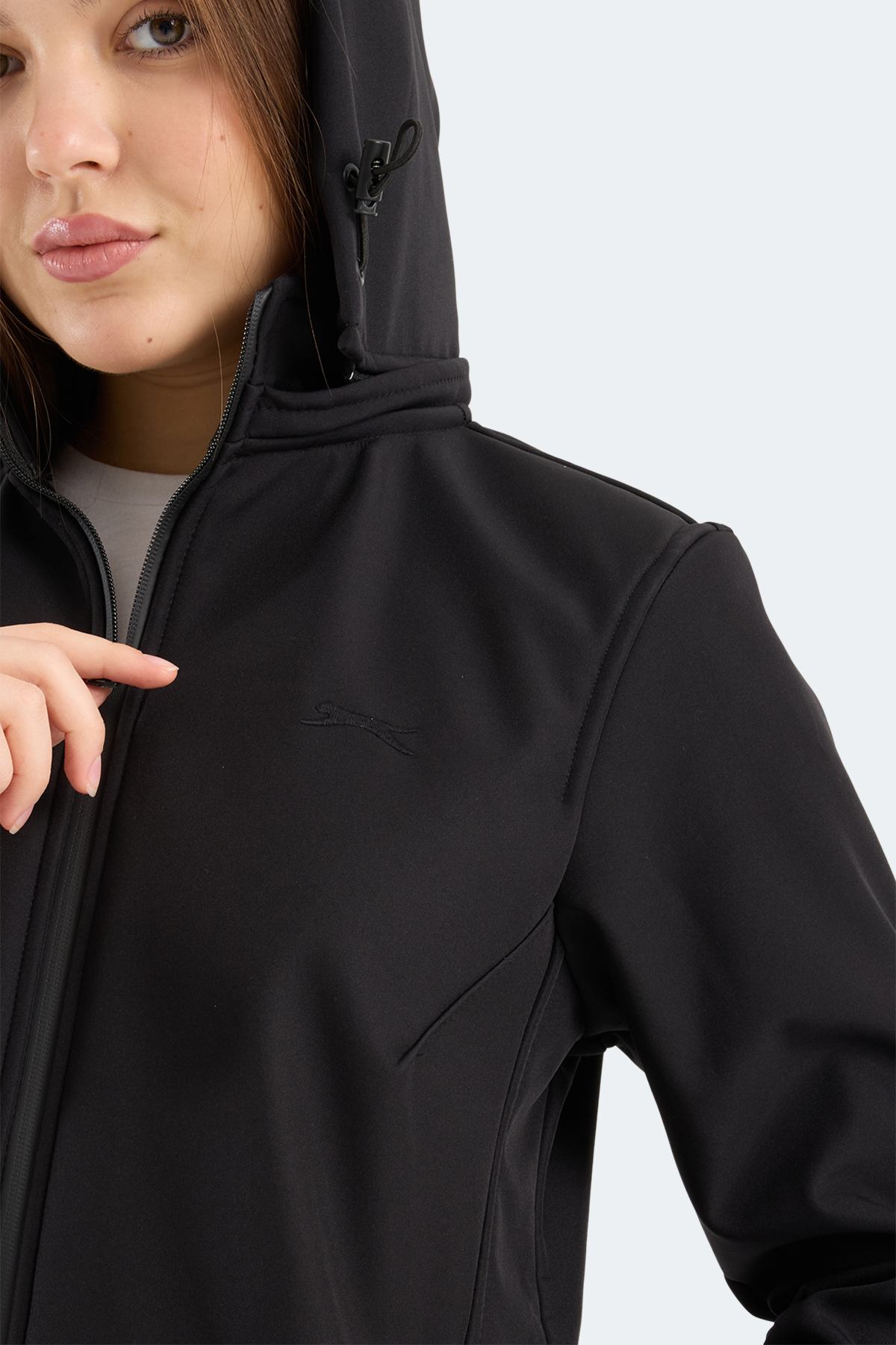 Slazenger HEAT CONTROL Kadın Çıkarılabilir Kapüşonlu Siyah Mont & Kaban görsel 2