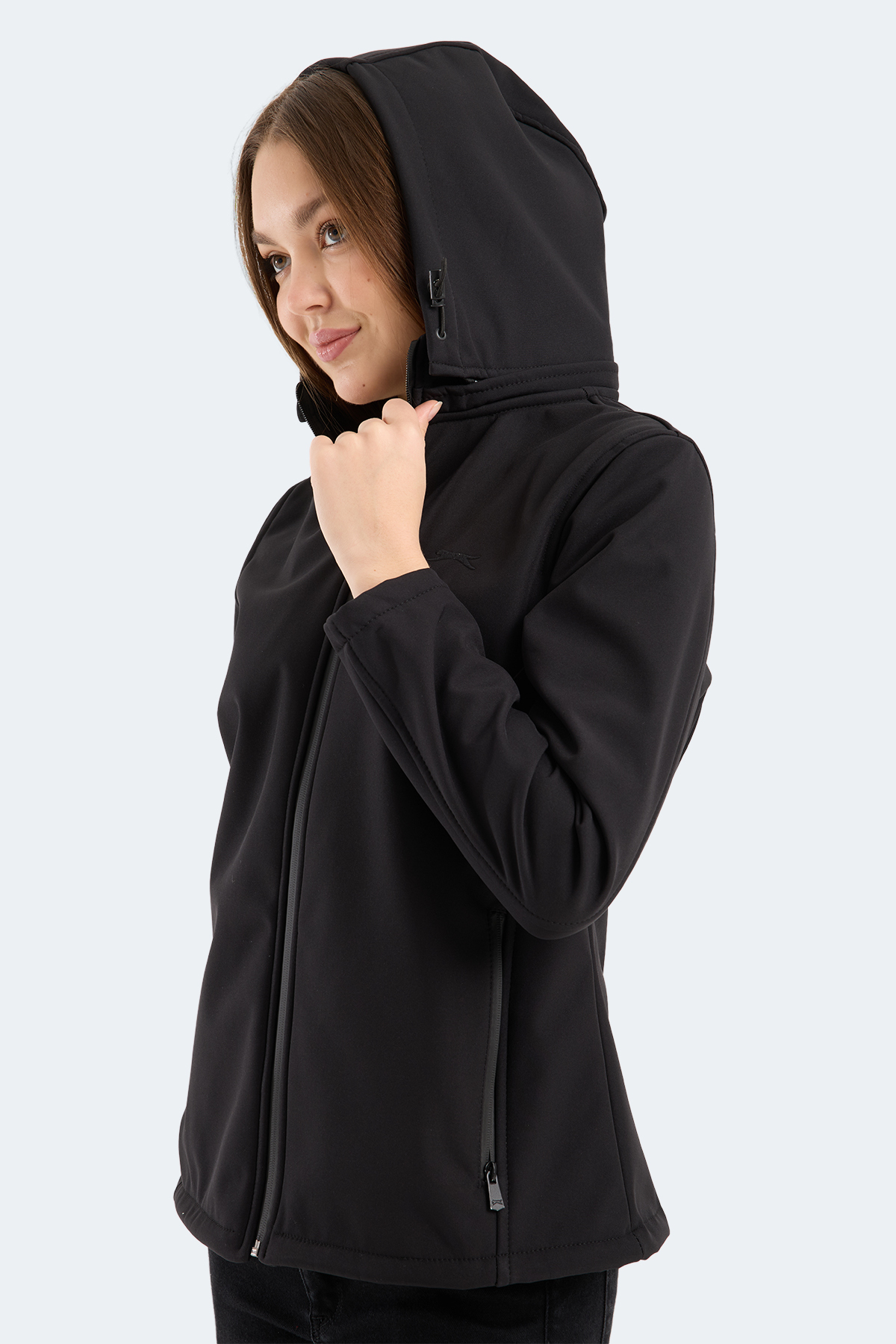Slazenger HEAT CONTROL Kadın Çıkarılabilir Kapüşonlu Siyah Mont & Kaban görsel 6