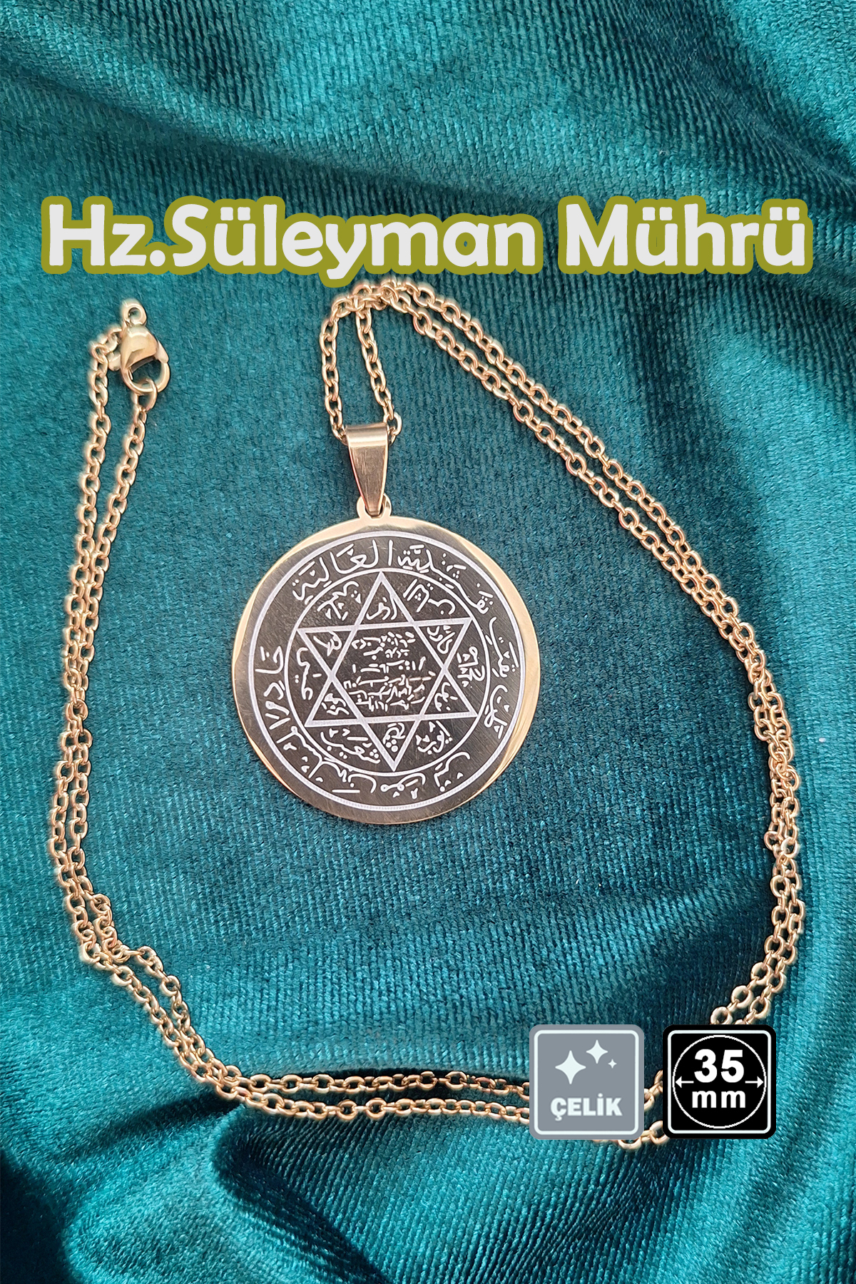 🙏Solomon's Seal Steel Necklace 🎨 Gold Color