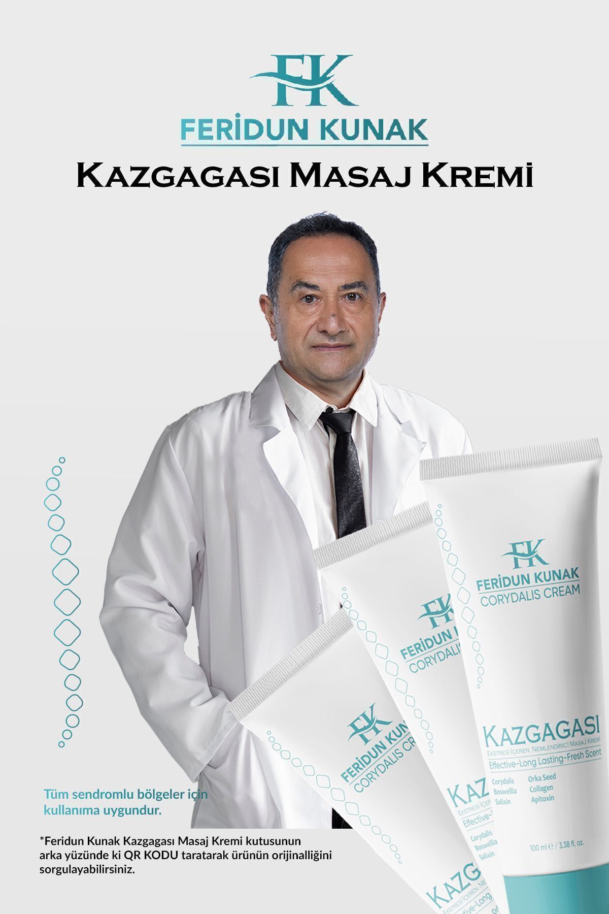 Feridun Kunak Kazgagası Doğal Ve Etkili Ağrı Masaj Kremi 100 ml — تصویر 3 از 3