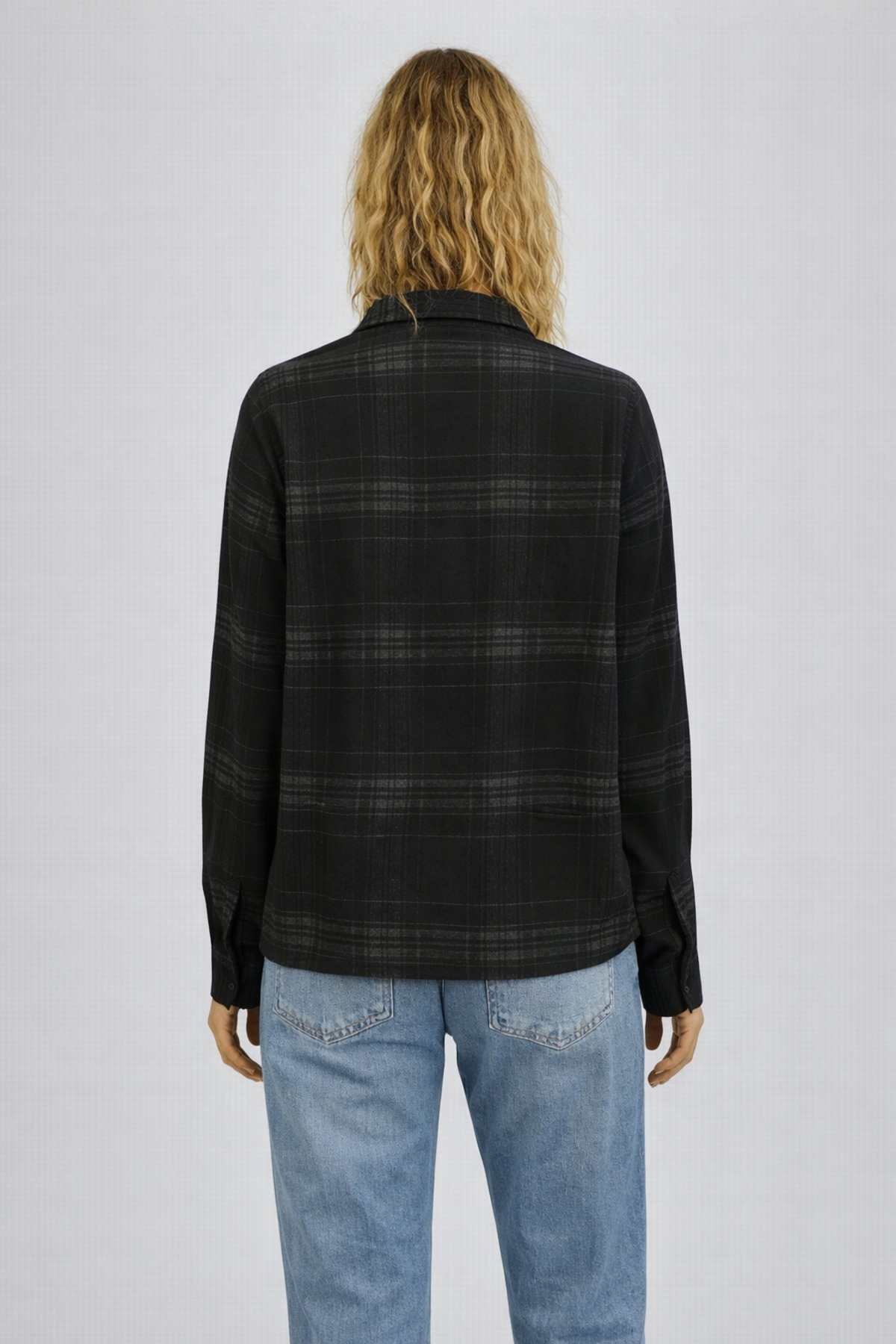 VENA  Kadın Jenna Regular Fit Ekose Gömlek - Siyah - Görsel 4