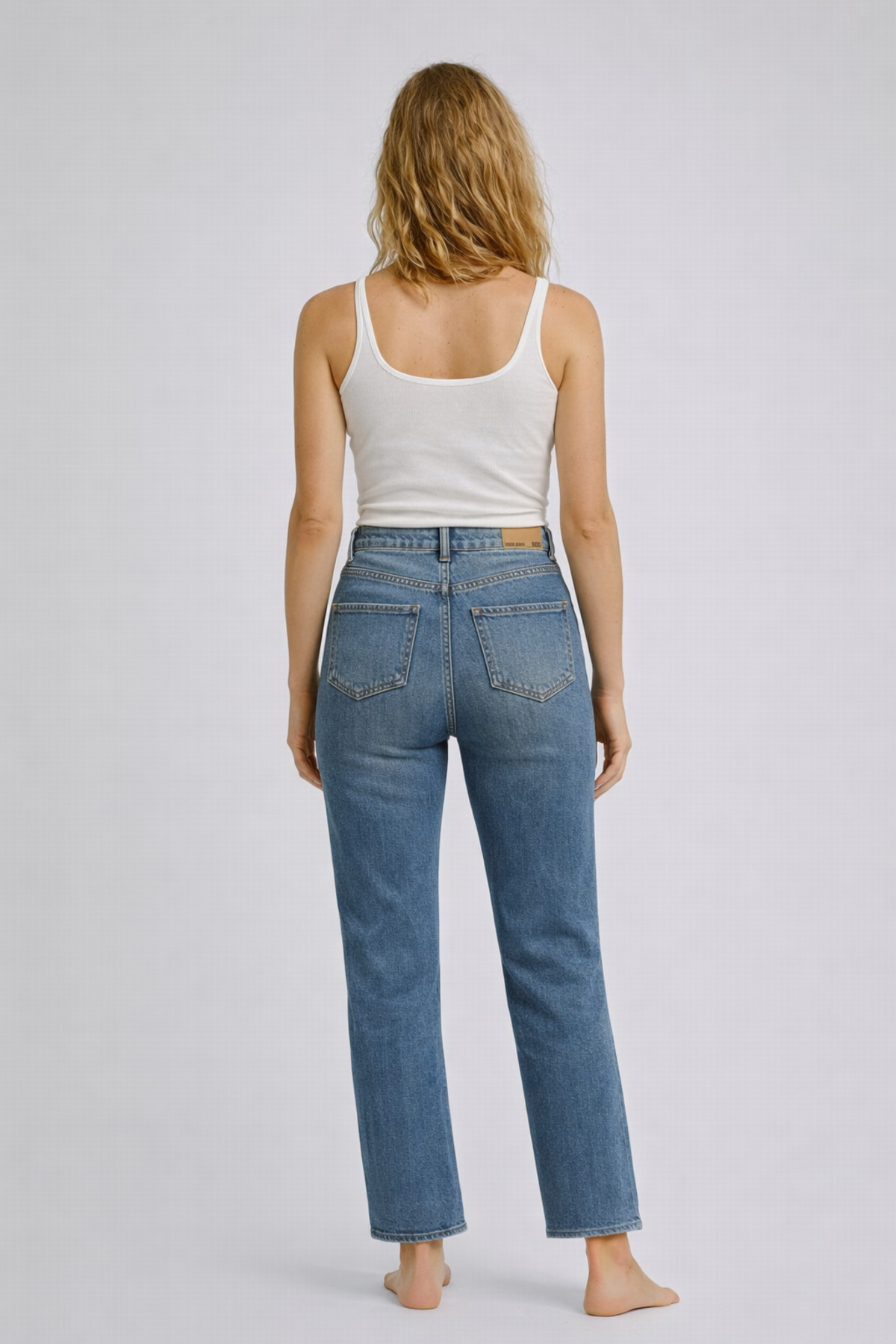 VENA  Kadın Jessica Med Blue Mom Jean Pantolon - Med Blue - Görsel 2