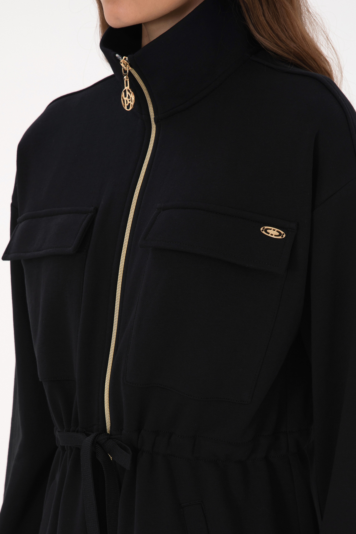 U.S. Polo Assn.  Kadın Siyah Fermuarlı Dik Yaka Sweatshirt 50318035-VR046 - Görsel 7