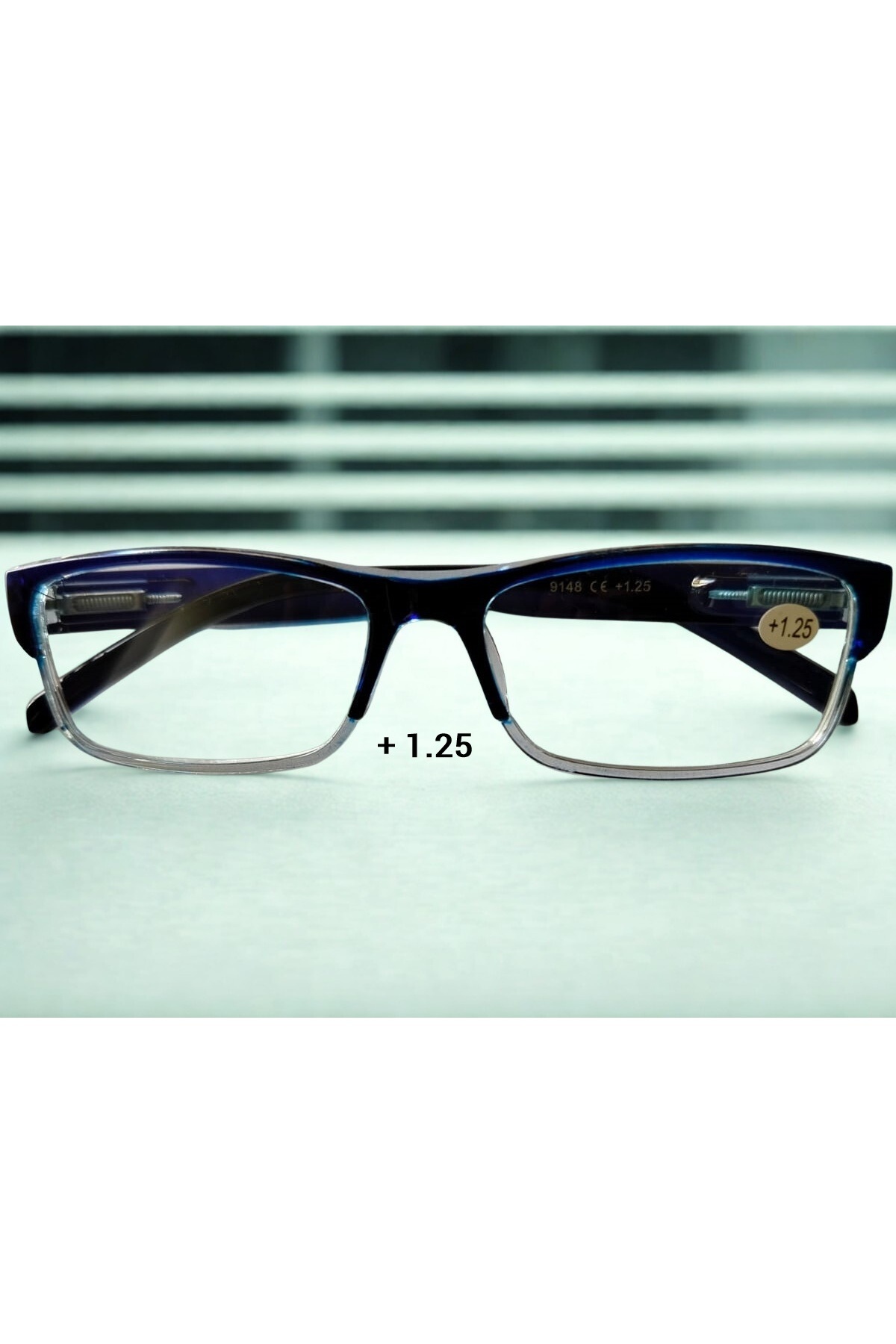ZOZO TOMI Mavi Çerçeve Yaylı Menteşeli Retro Mavi Işık Engelleyici Yakın Okuma Gözlüğü 1.25 Numara