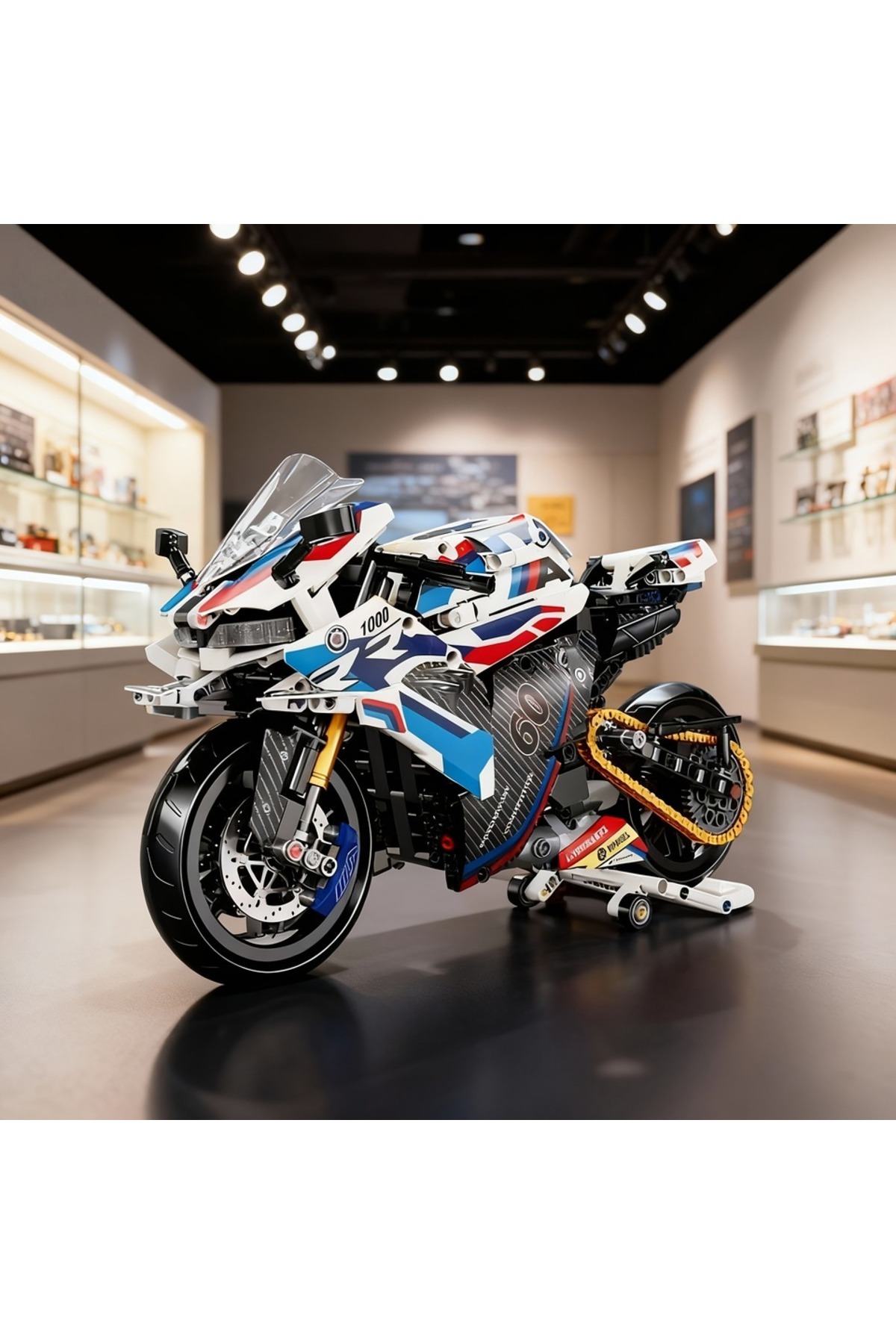M 1:8 مجموعه بلوکهای ساختمانی موتورسیکلت، کیت مدل سوپر موتوربایک، مسابقهای فنی، اسباببازیهای مونتاژشده برای کودکان.