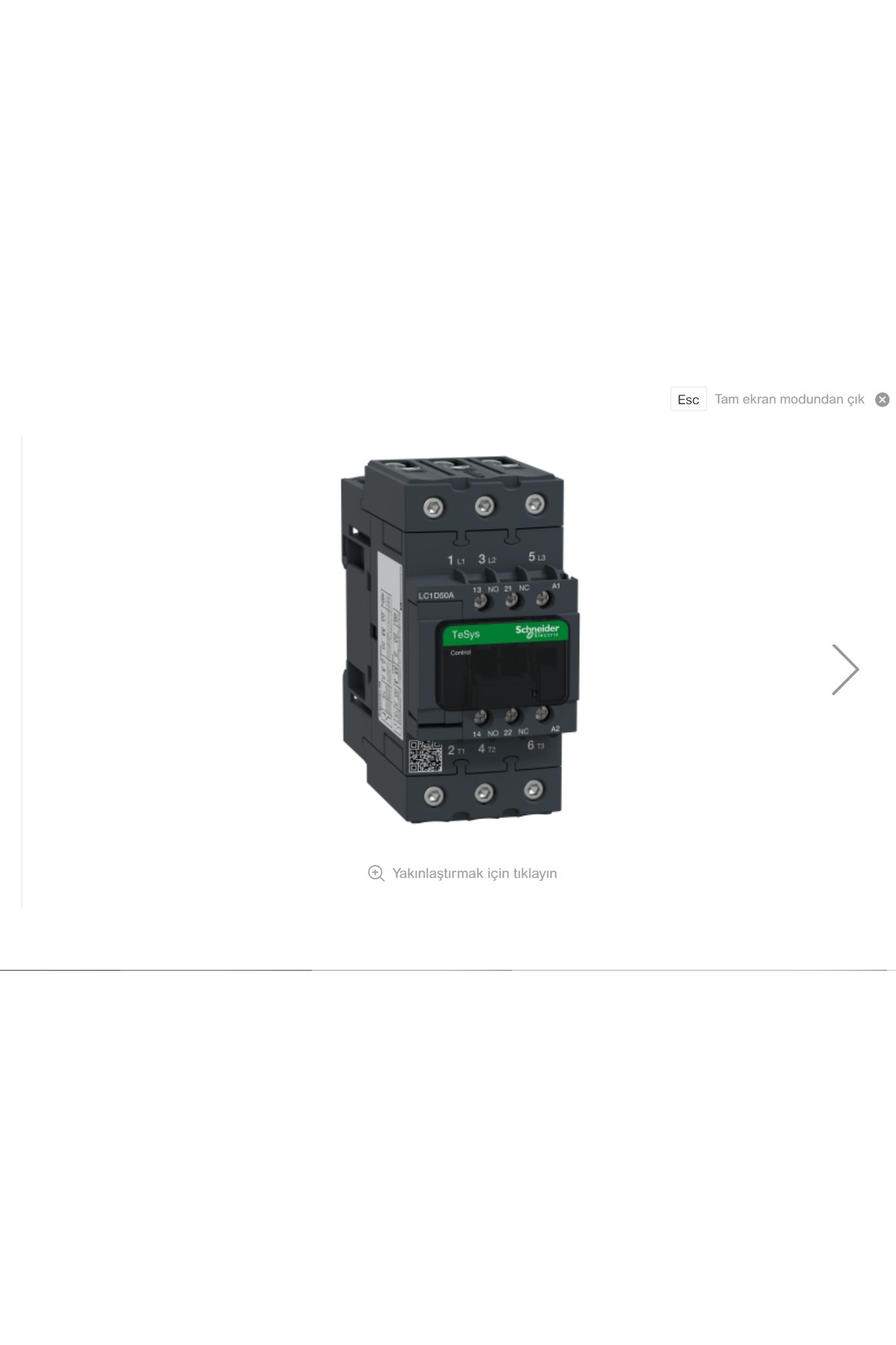 SCHNEIDER TeSys D 22kW 50A 48VAC 3P 1NA+1NK Kontaktör LC1D50AE7