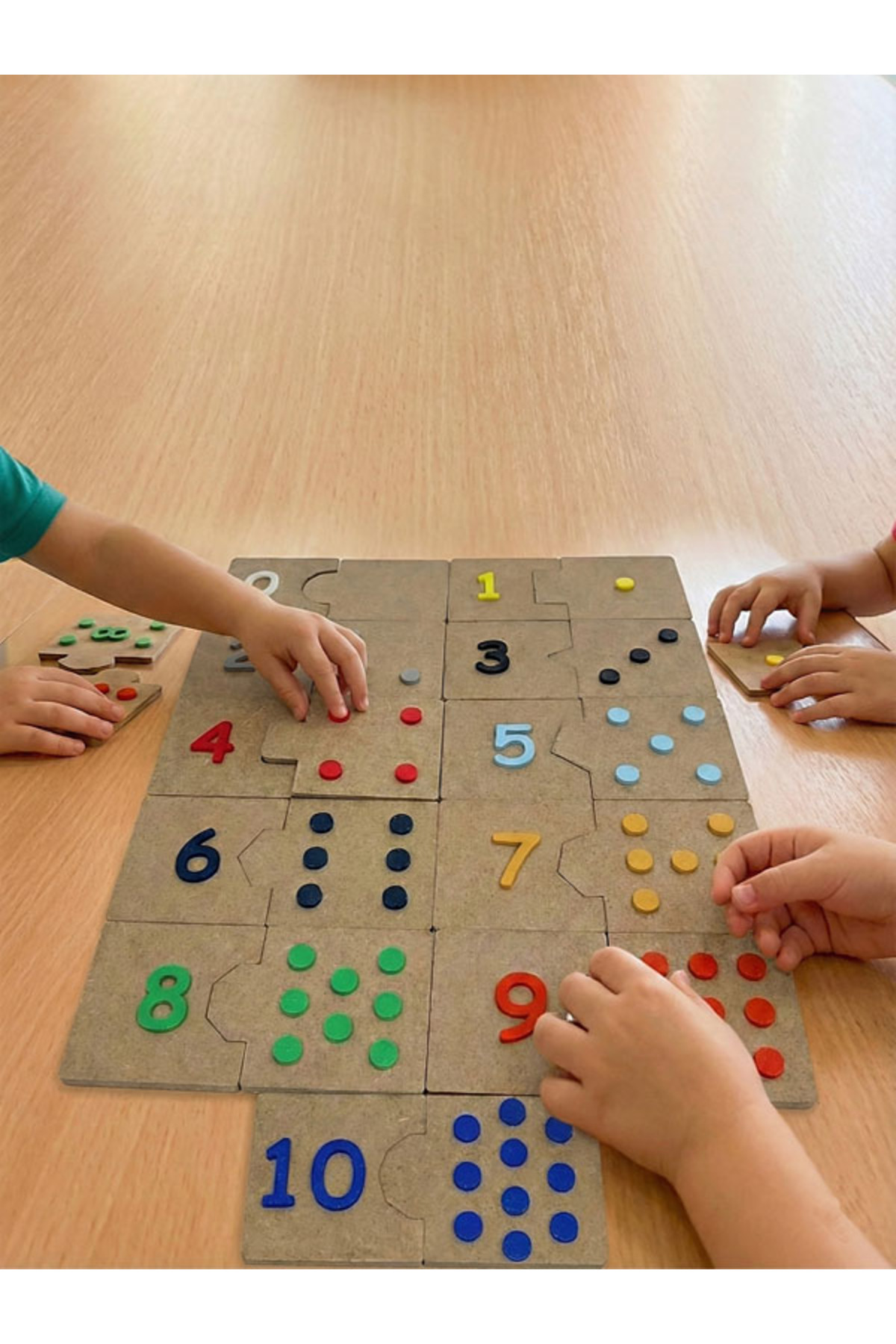Dev3dtech Montessori Ahşap Sayı ve Miktar Eşleştirme Puzzle Seti (0–10) | Matematik Öğrenme Kartları fotoğrafı 5 (önizleme)