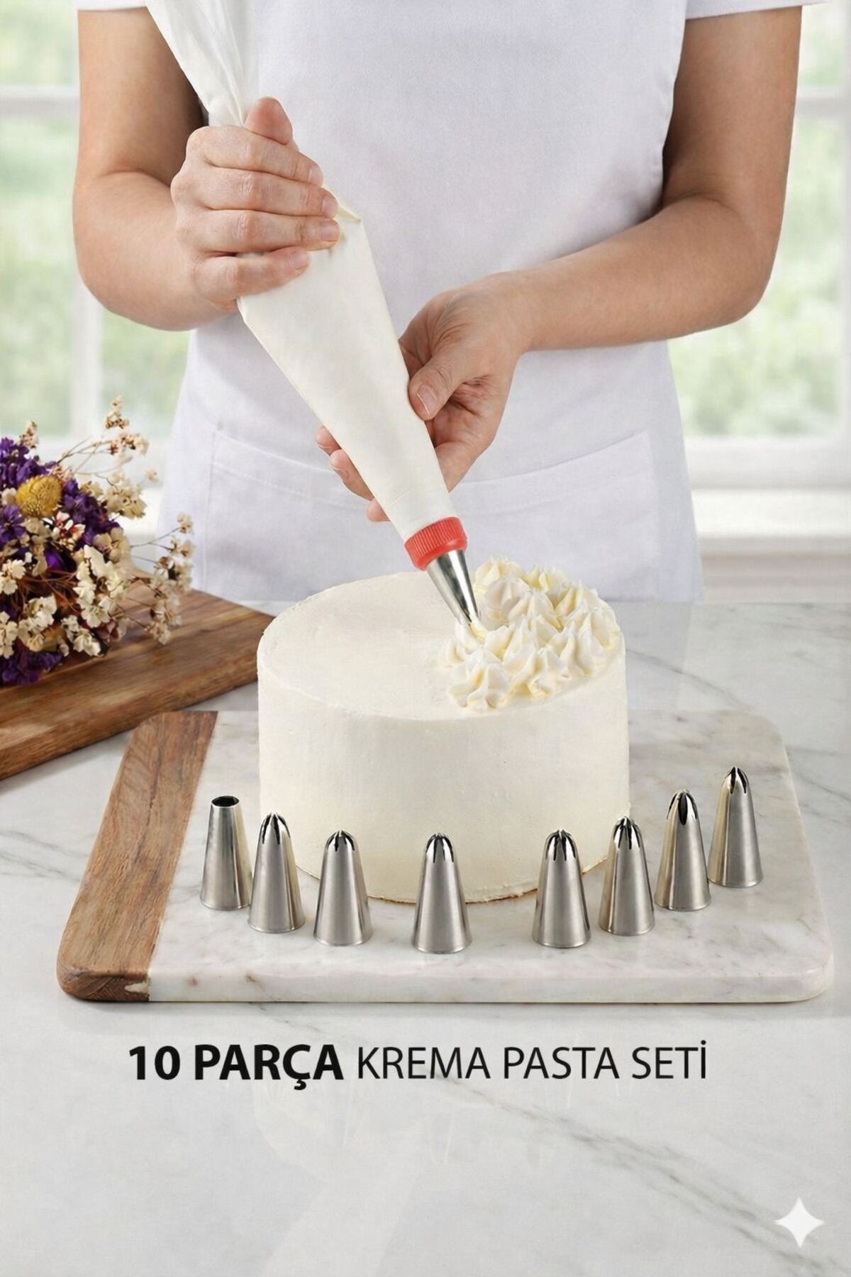 Lilya Home Krema Sıkma Torbası Seti 10 Parça Pasta Krema Kek
