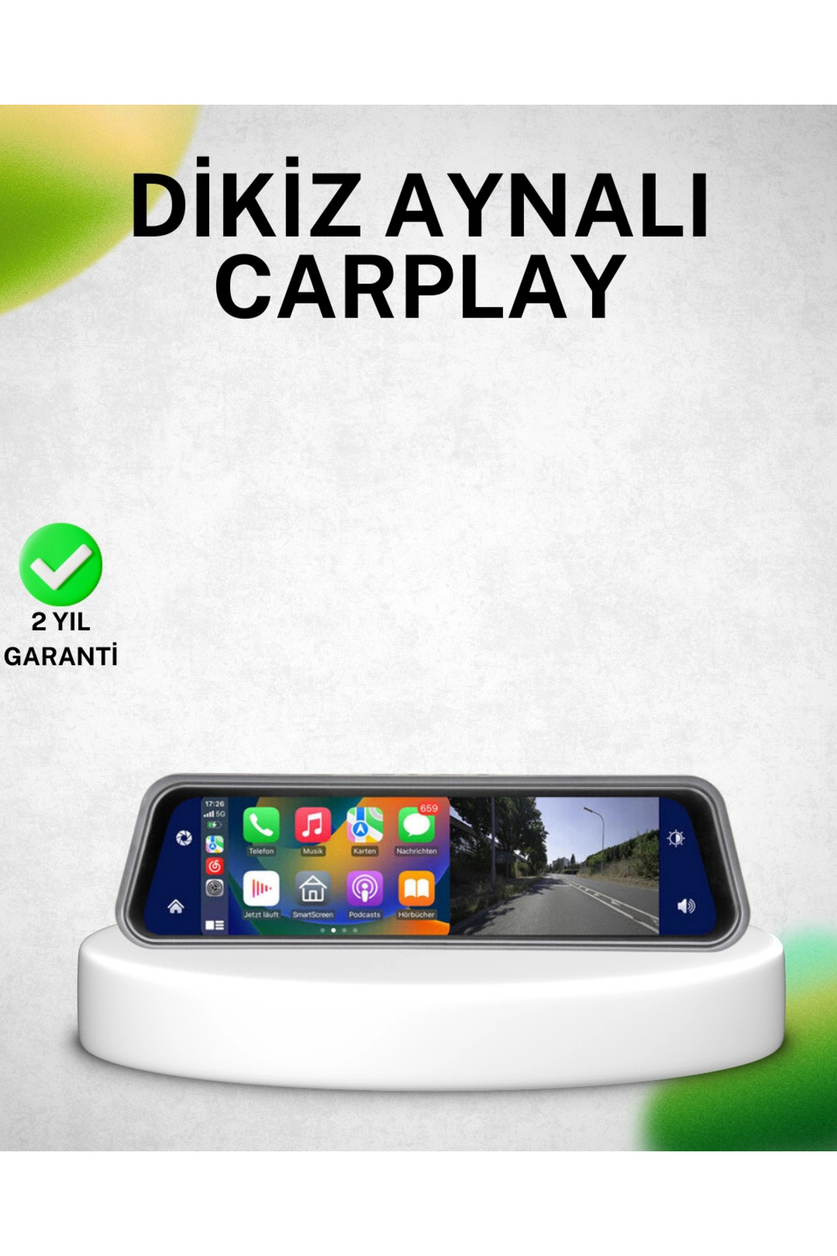 shopwave 10 İnç Tam Dokunmatik Dikiz Aynası Kamera Ön Arka Full HD